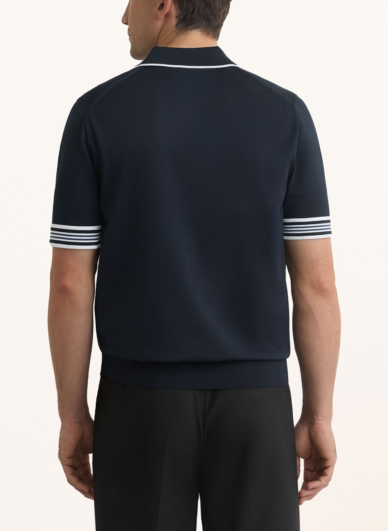 REISS Polo en maille POOLE: BLEU FONCÉ