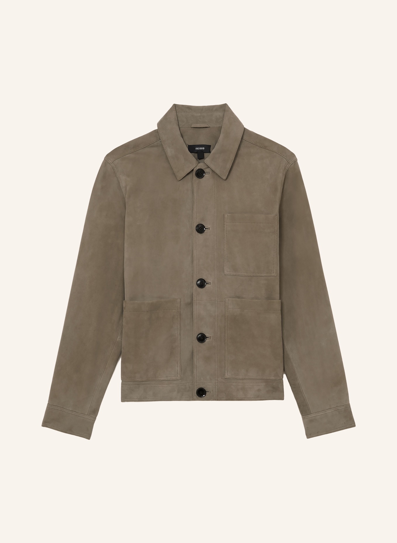 REISS Leder-Overjacket DANNY: GRÜN
