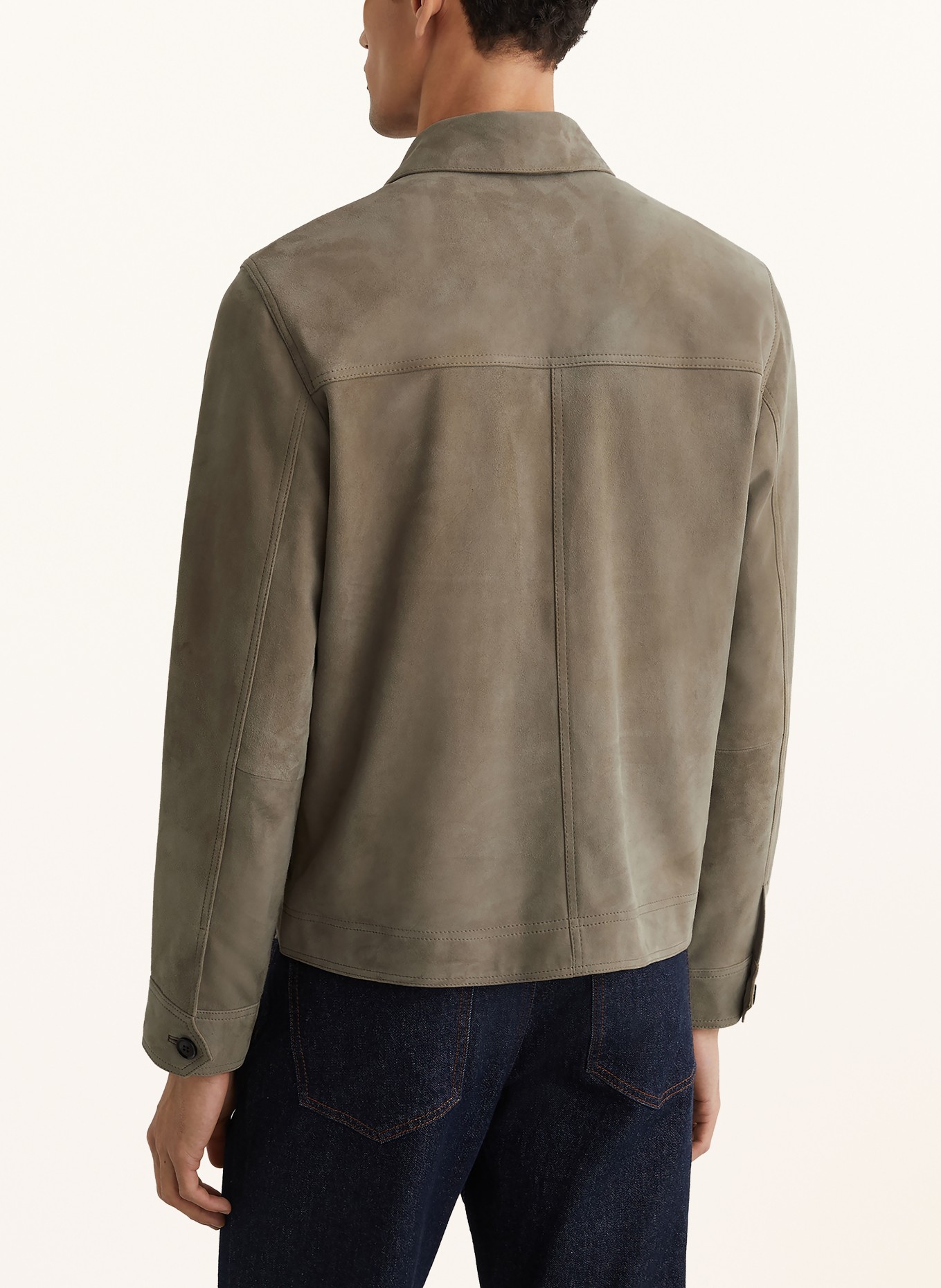 REISS Leder-Overjacket DANNY: GRÜN