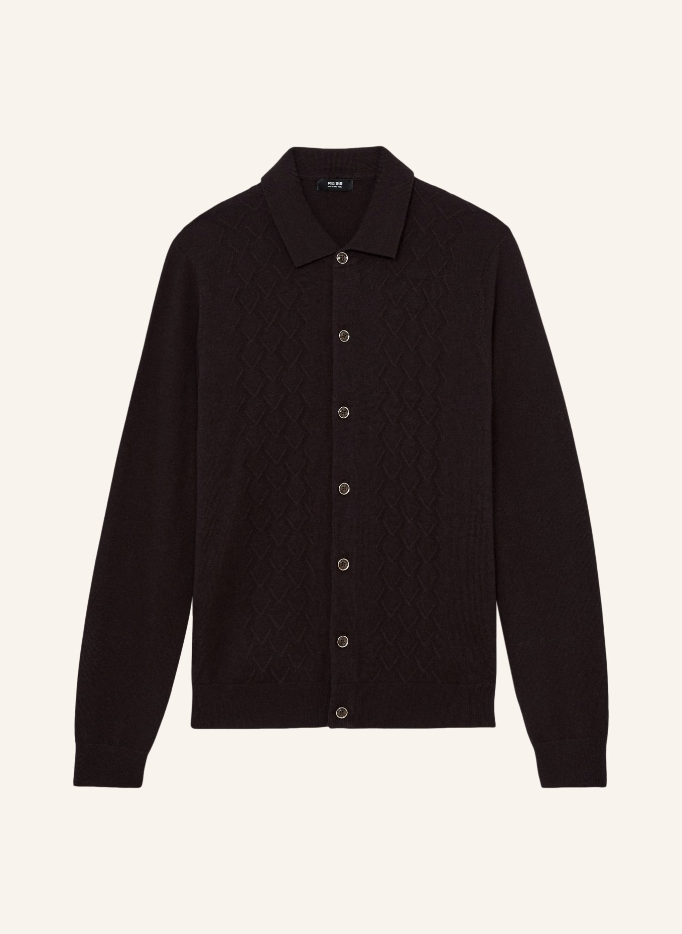 REISS Cardigan GIDEON: MARRON FONCÉ