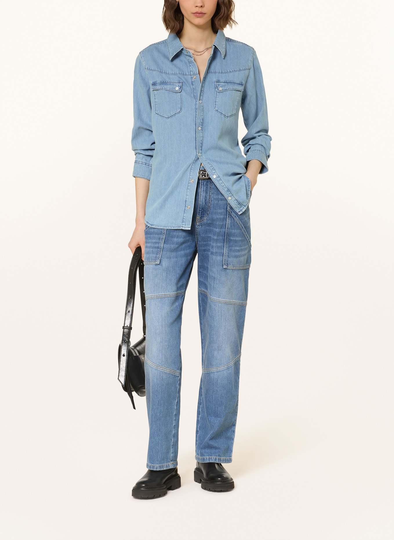ba&sh Jeansbluse ADALI: HELLBLAU
