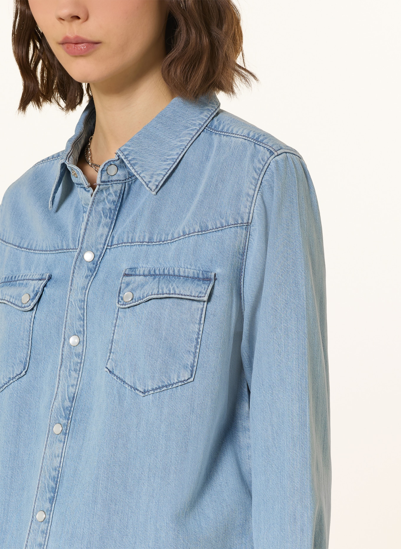 ba&sh Jeansbluse ADALI: HELLBLAU