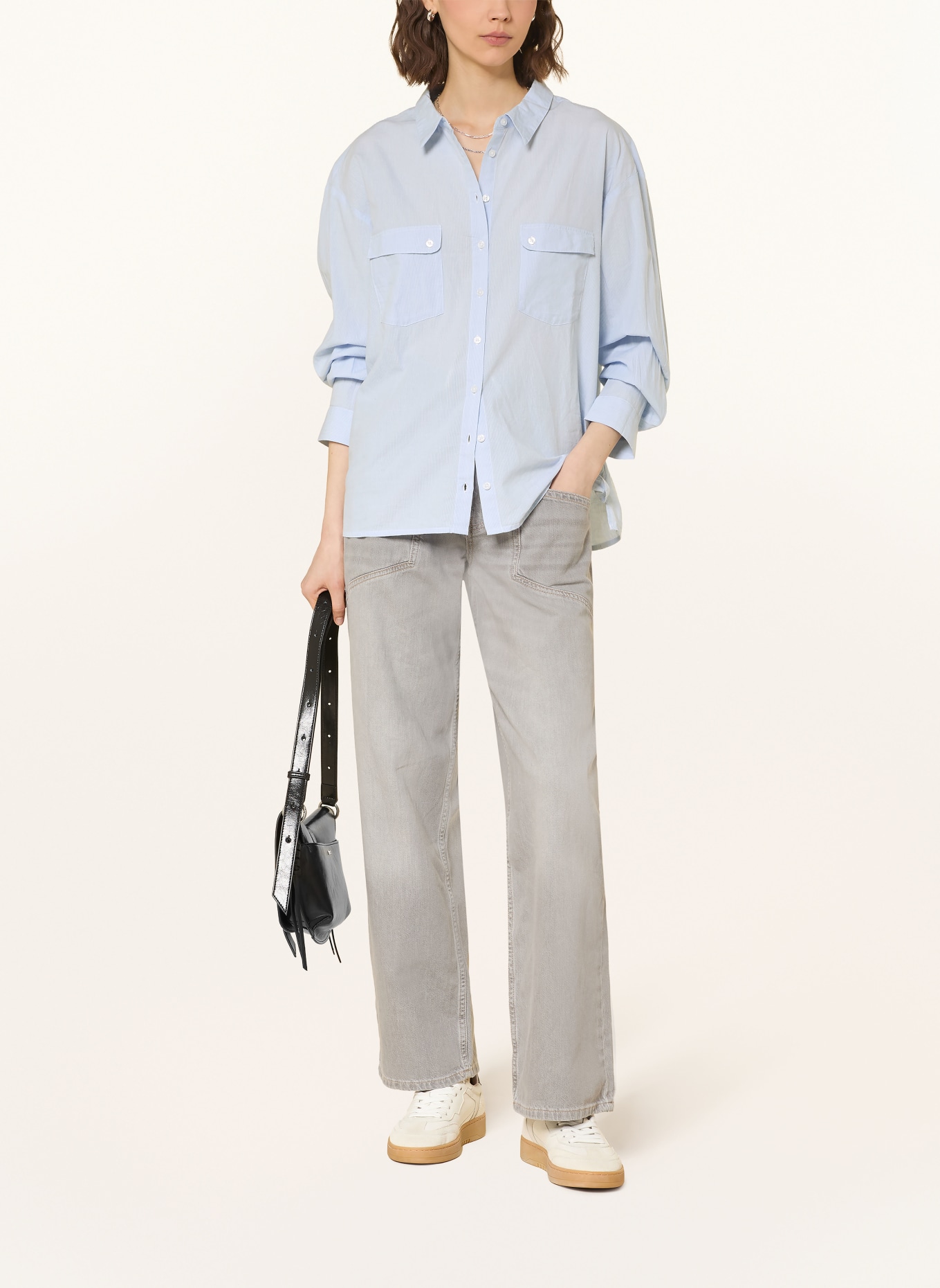 ba&sh Hemdbluse PORZIA: HELLBLAU / WEISS