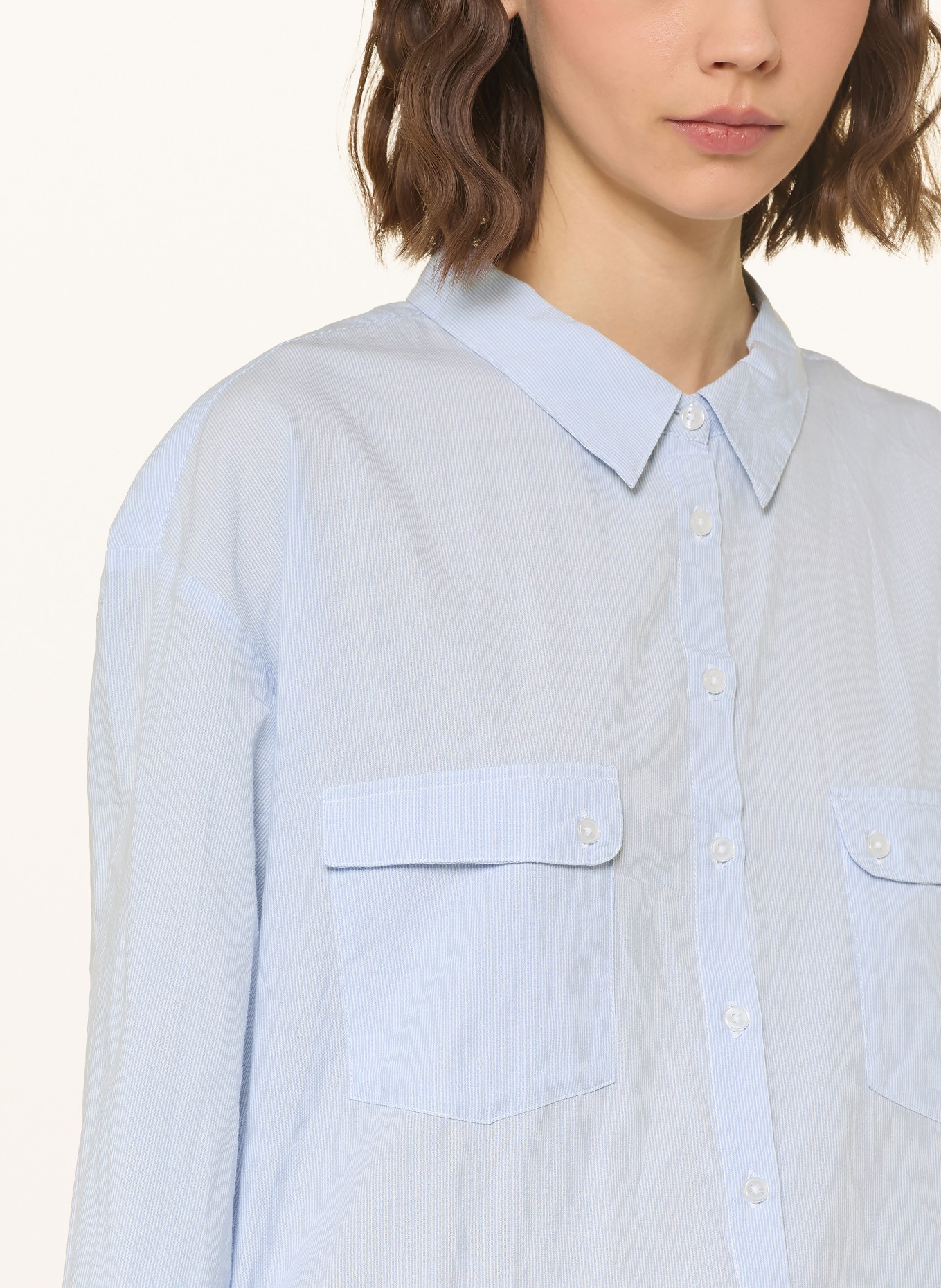 ba&sh Hemdbluse PORZIA: HELLBLAU / WEISS