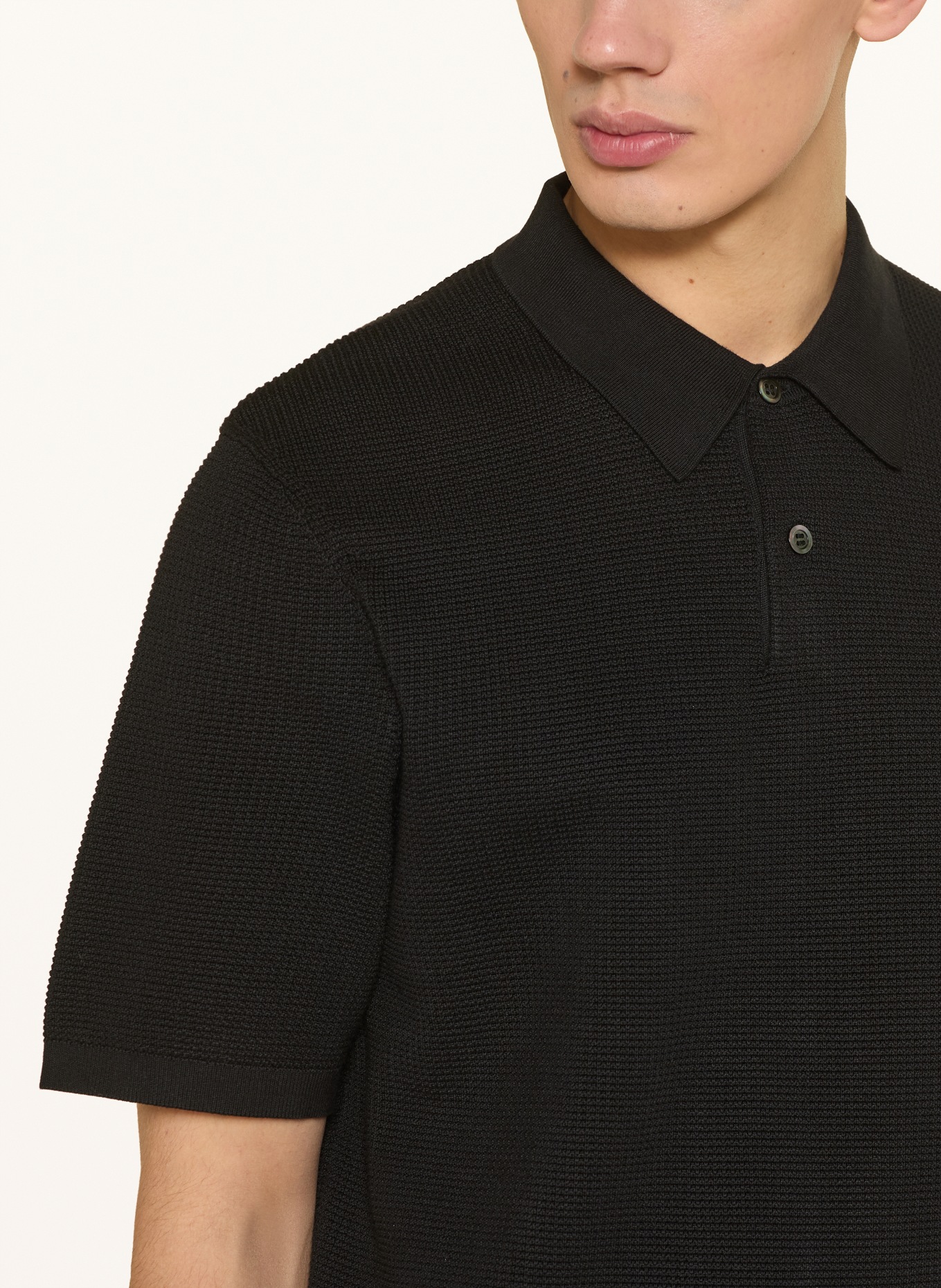 COS Regular-Fit Polo Shirt: BLACK