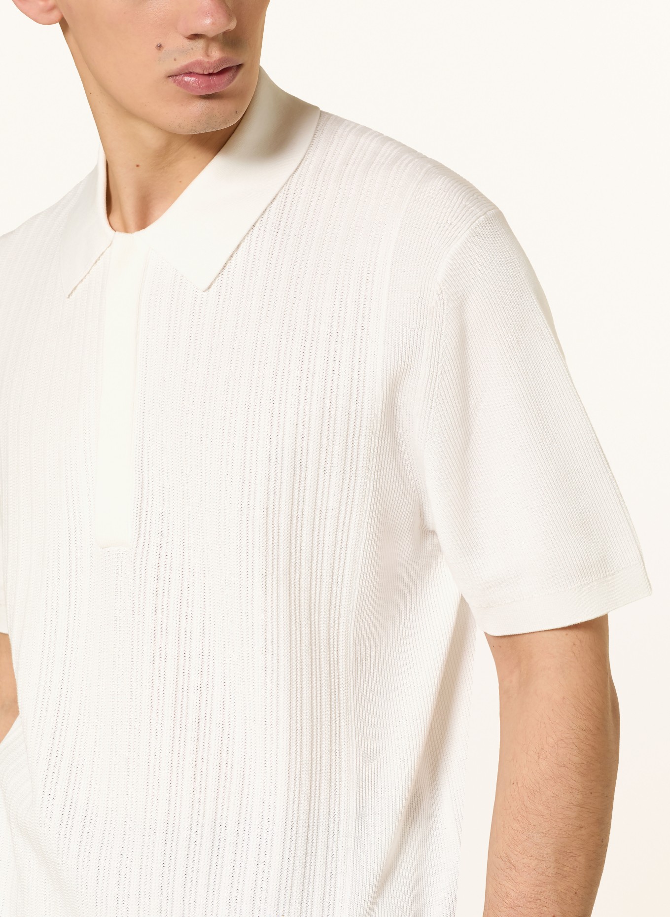 COS Strick-Poloshirt: WEISS