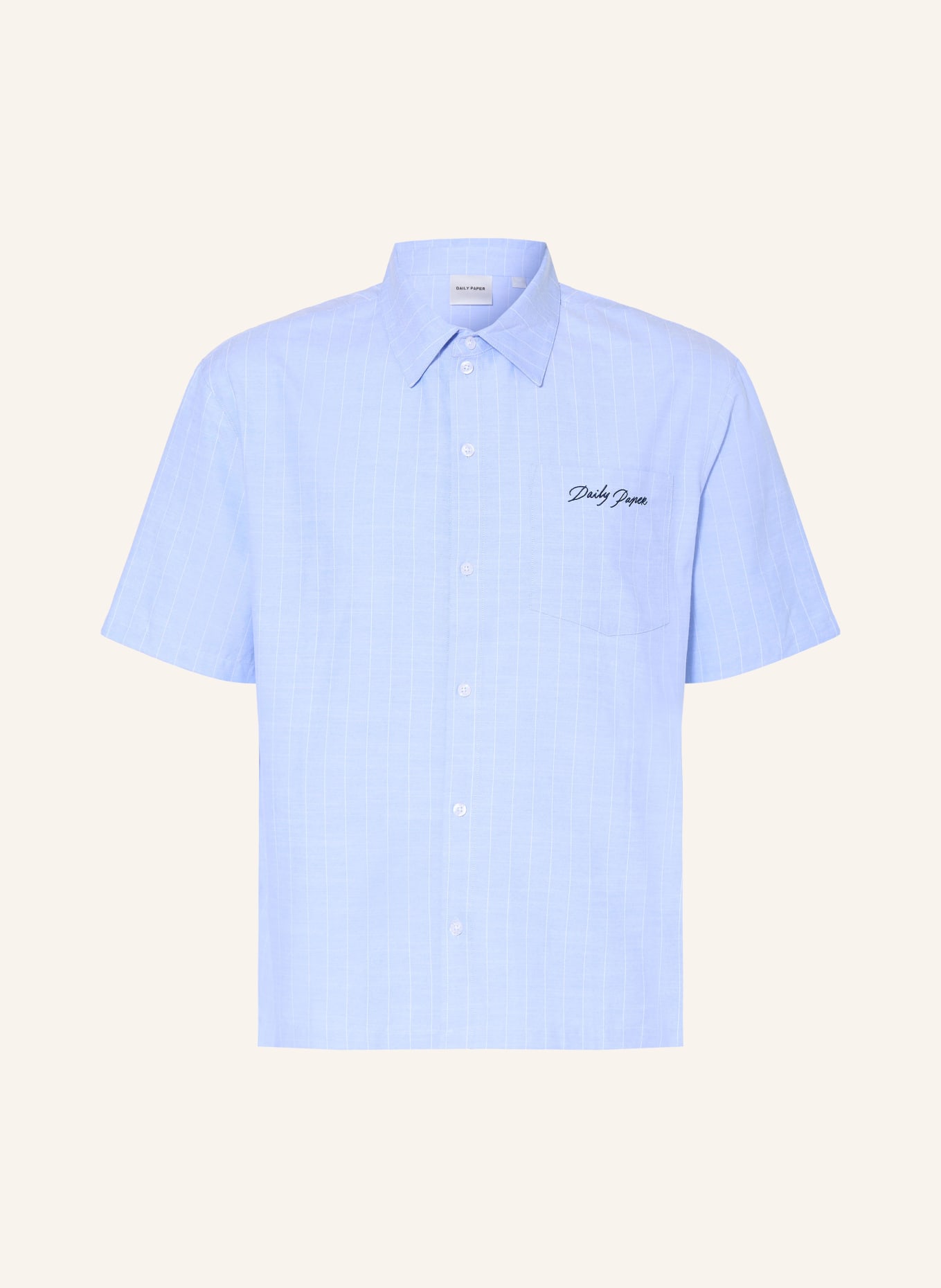 DAILY PAPER Koszula z krótkim rękawem SCRIPT Boxy Fit: JASNONIEBIESKI / BIAŁY