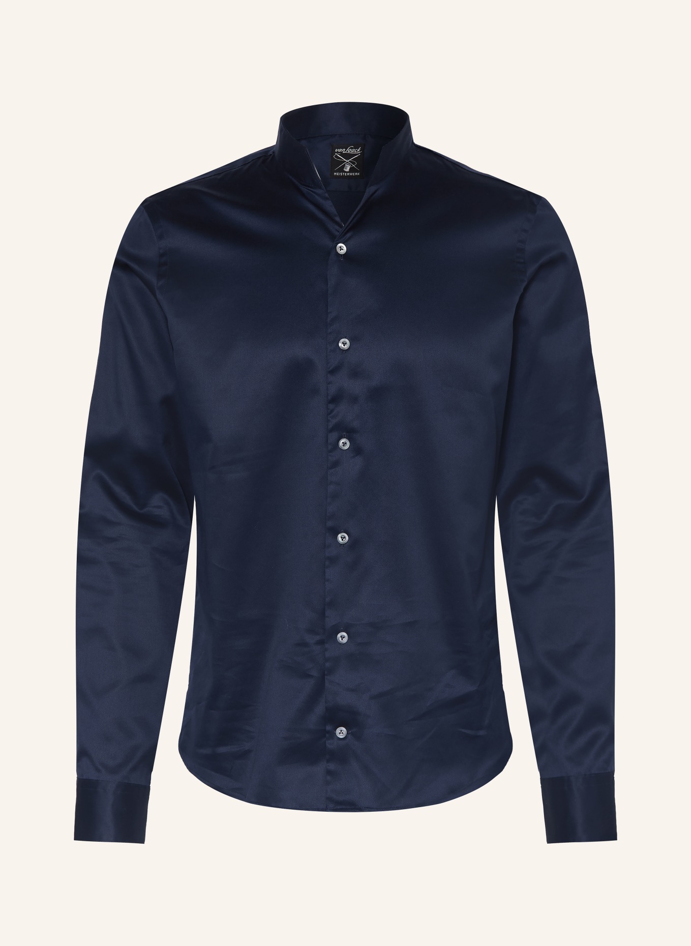 van Laack Chemise VL-RUDO-N Slim Fit avec col montant: BLEU FONCÉ