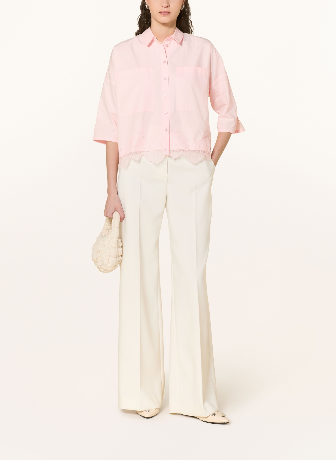 Smith & Soul Shirt blouse with lace: ROSE