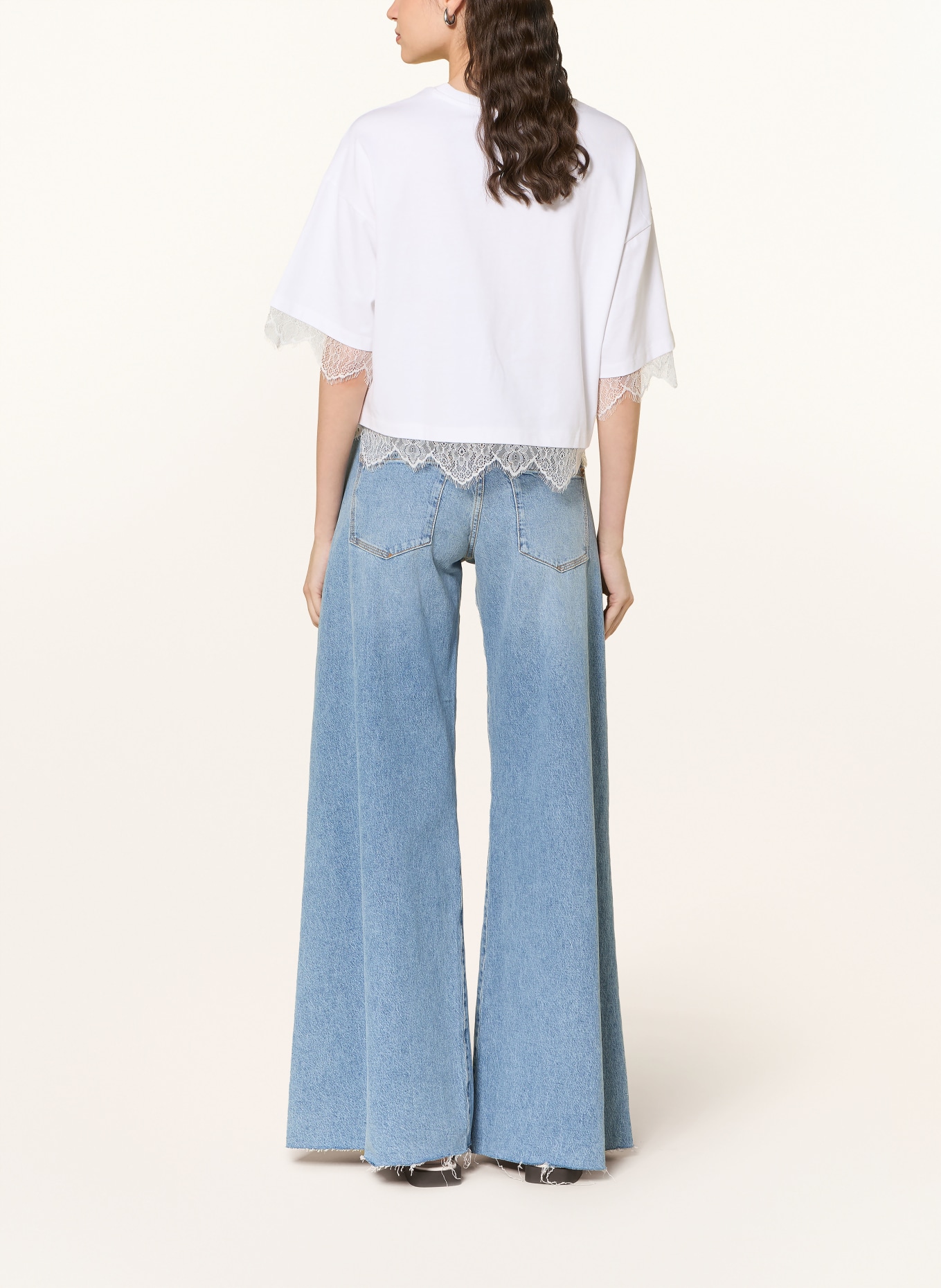 Smith & Soul T-shirt with lace: WHITE