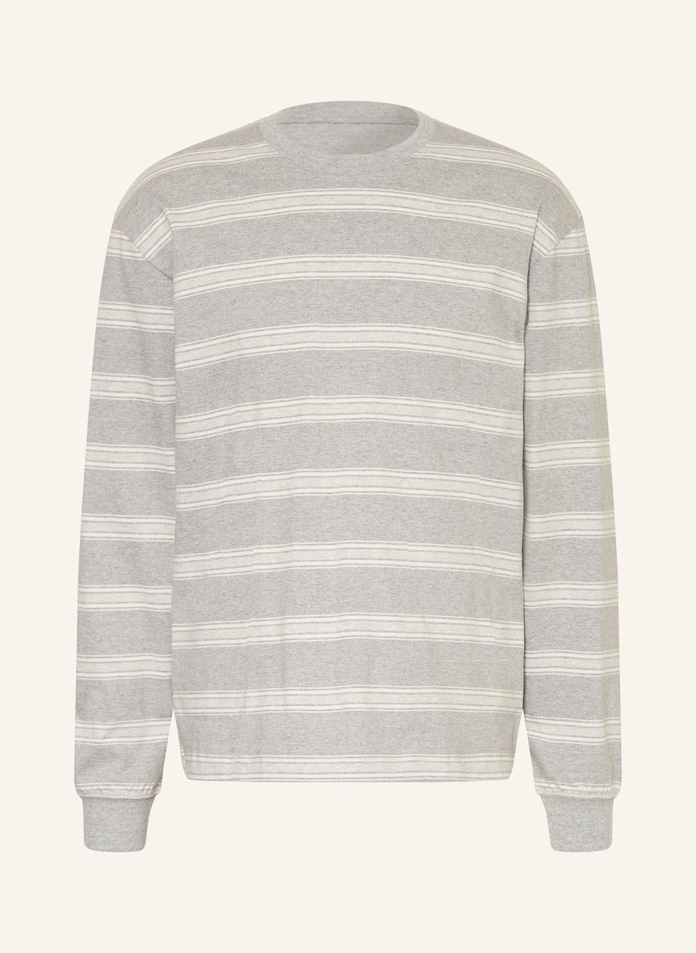 ARKET long-sleeved shirt: GRAY / WHITE