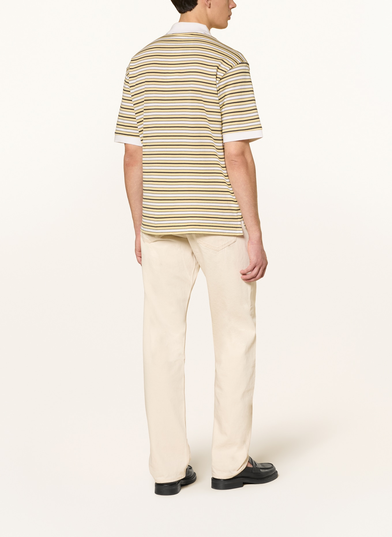 ARKET Jersey polo shirt: YELLOW / CREAM / BLACK