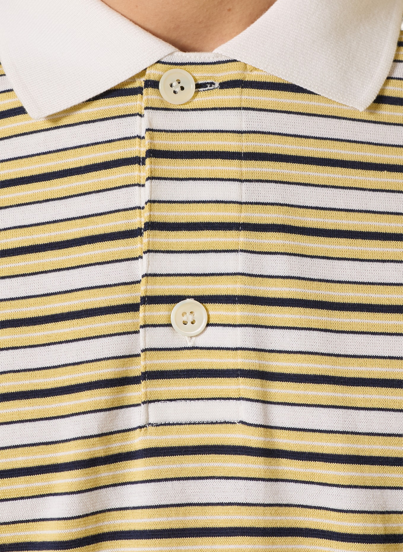 ARKET Jersey polo shirt: YELLOW / CREAM / BLACK