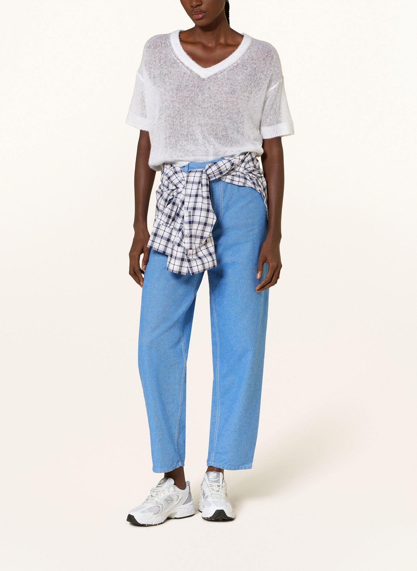 American Vintage Pletené tričko BODYROW: BÍLÁ