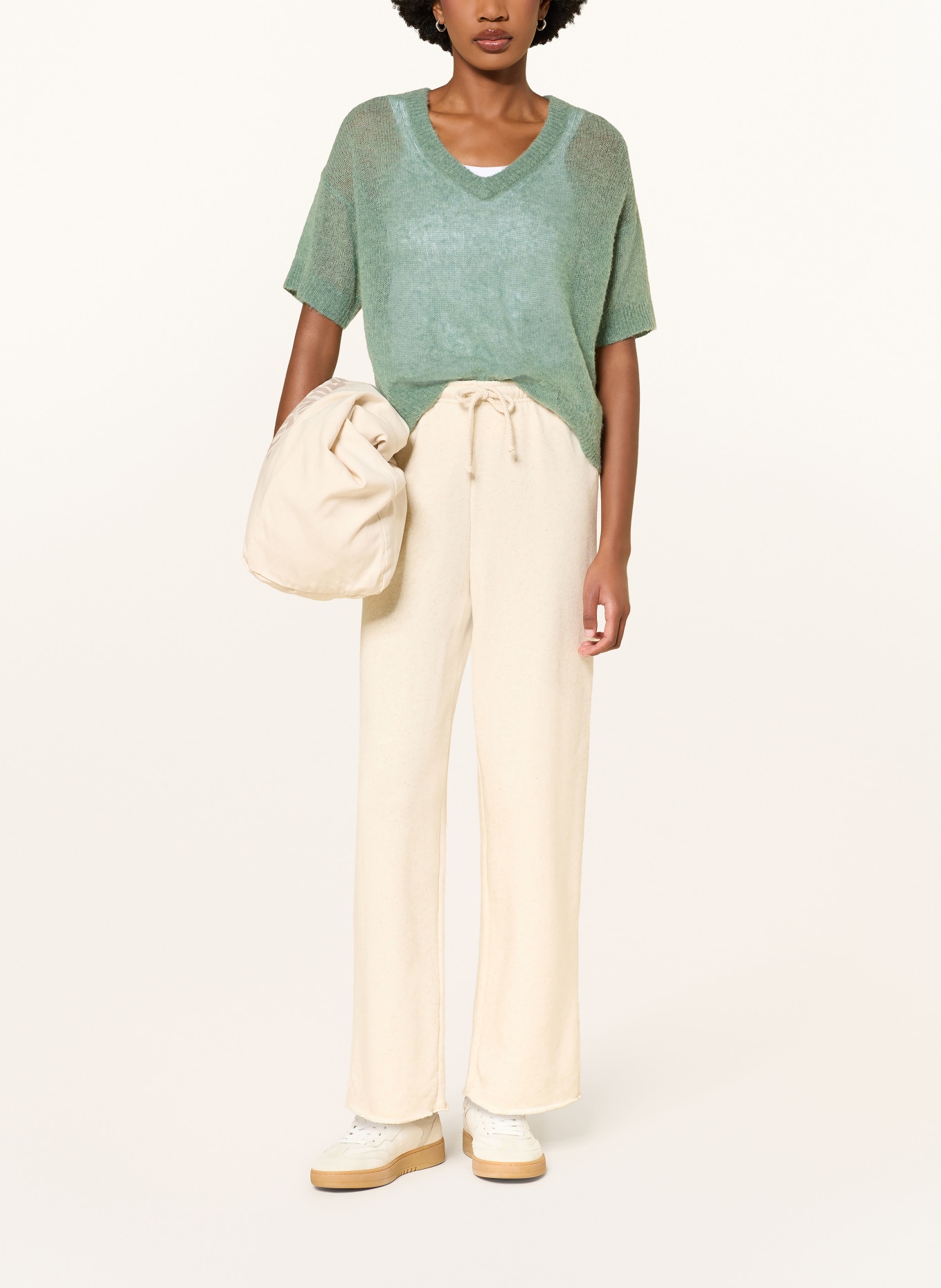 American Vintage Pletené tričko BODYROW: ZELENÁ