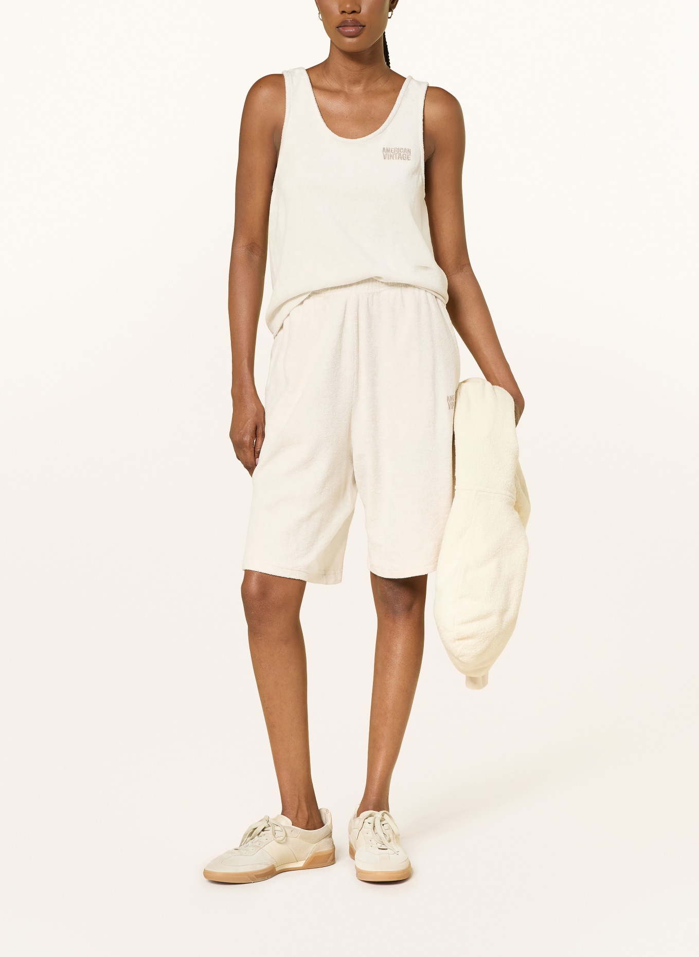 American Vintage Top FUXOW van badstof: CRÈME