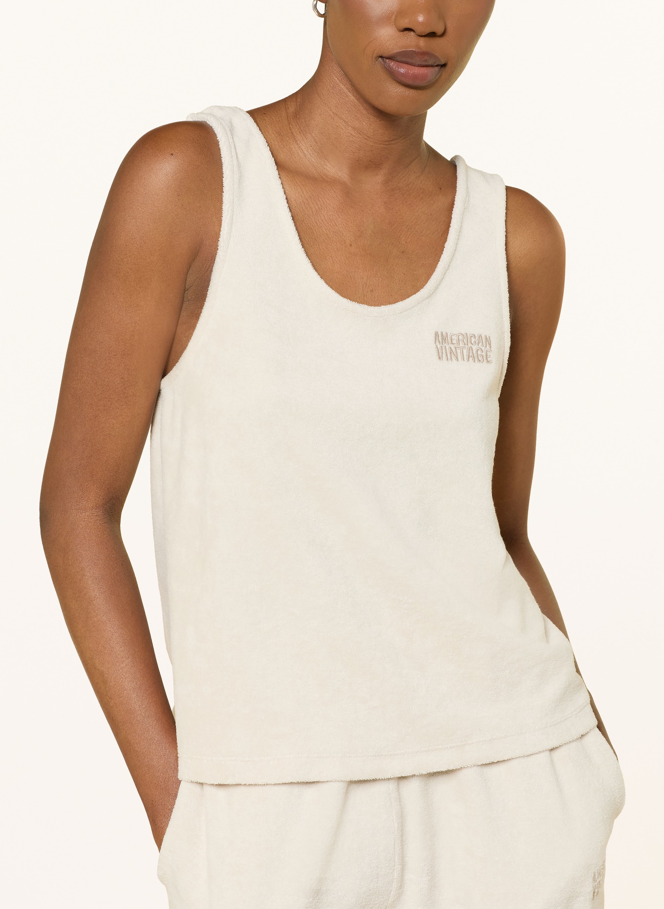 American Vintage Top FUXOW van badstof: CRÈME