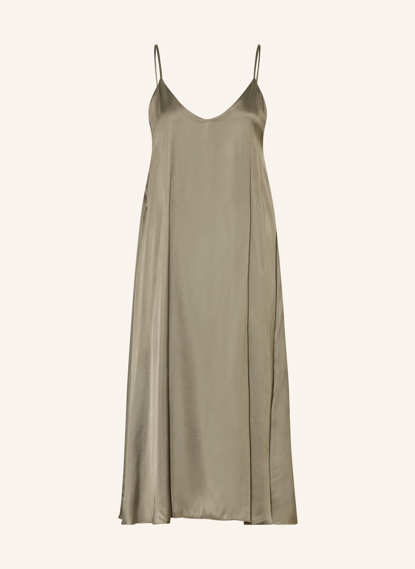 American Vintage Satijnen jurk BOVALOW: KAKI