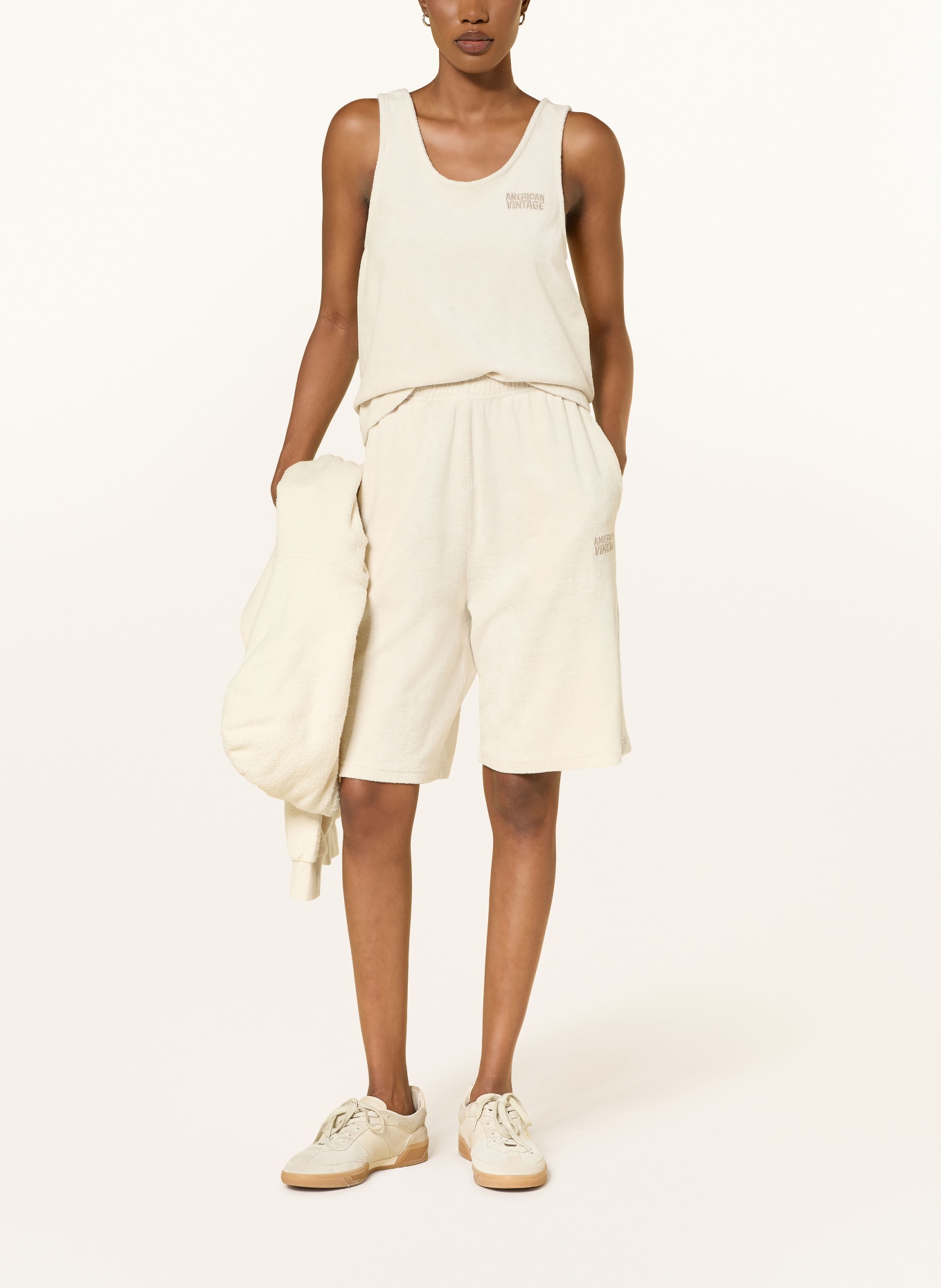 American Vintage Shorts FUXOW aus Frottee: CREME