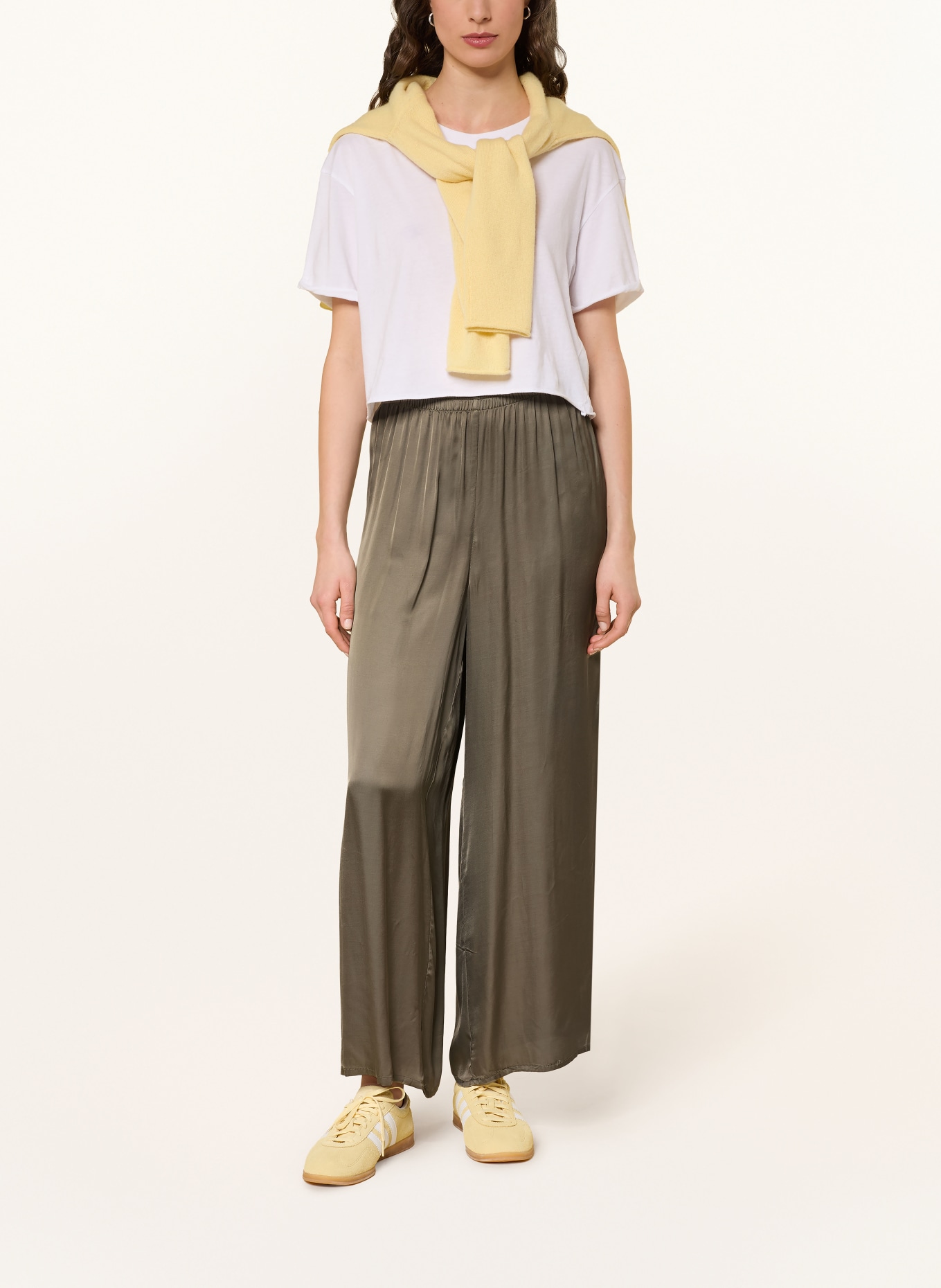 American Vintage Satijnen broek: OLIJF