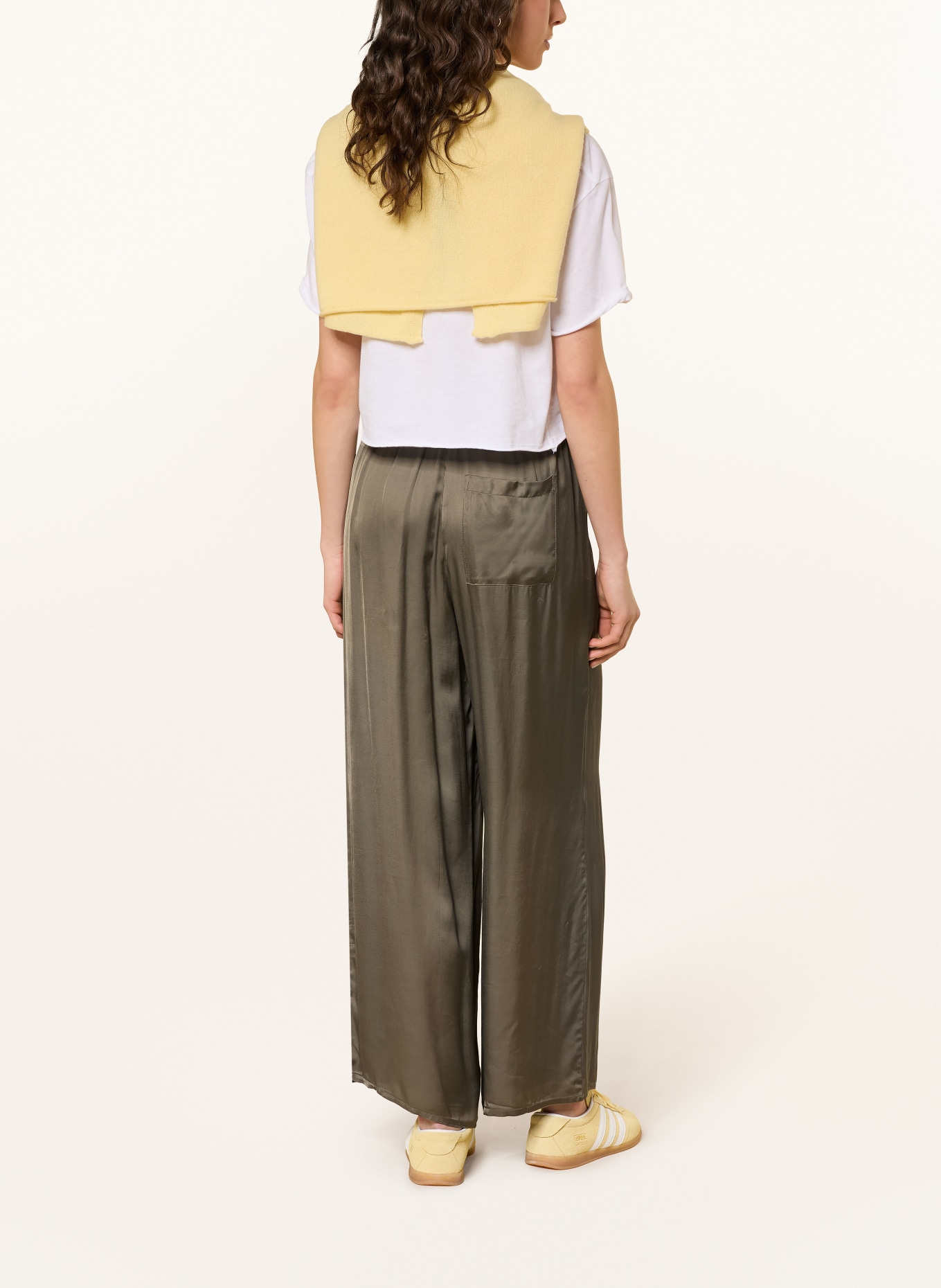 American Vintage Satijnen broek: OLIJF