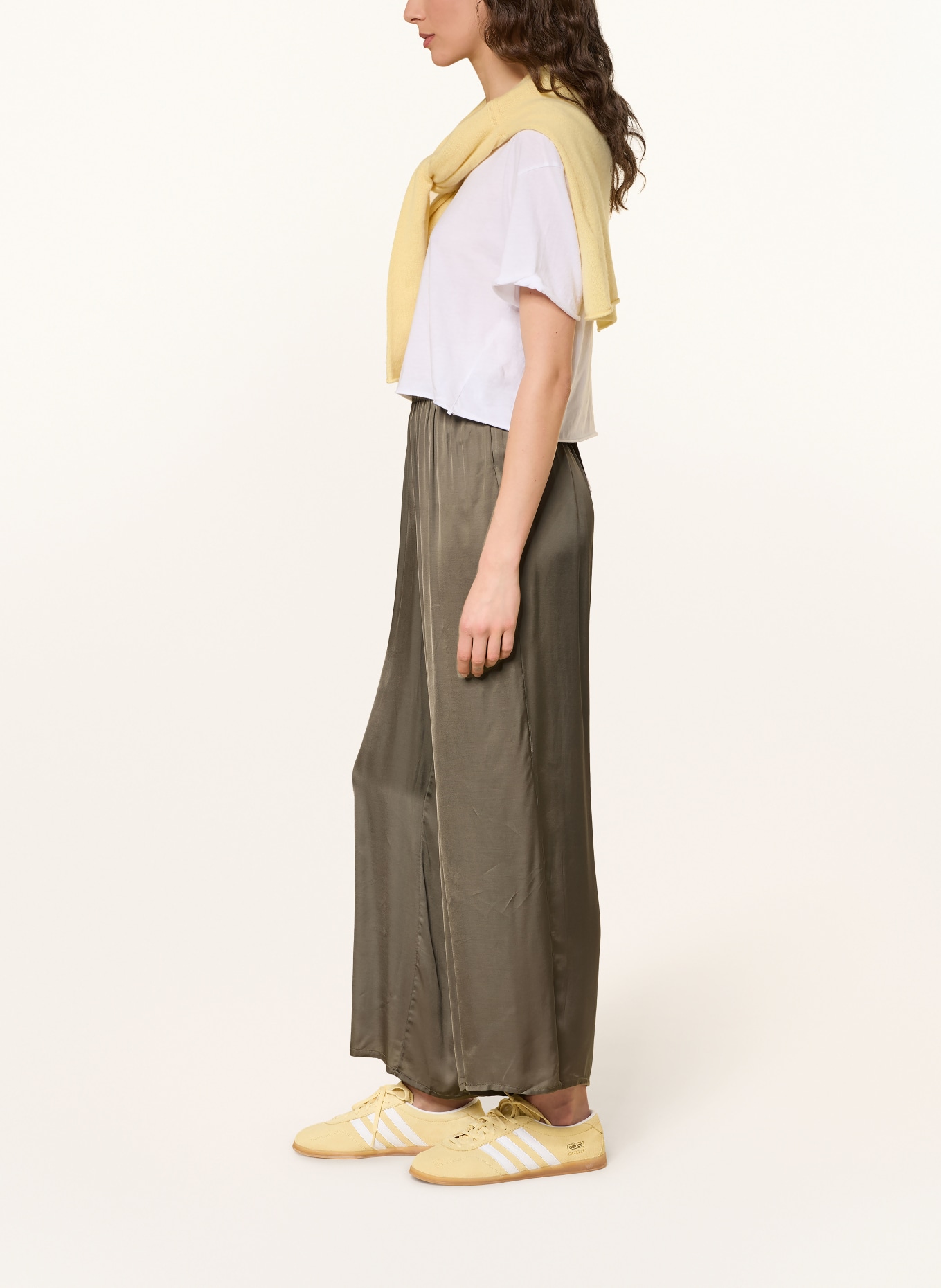 American Vintage Satijnen broek: OLIJF