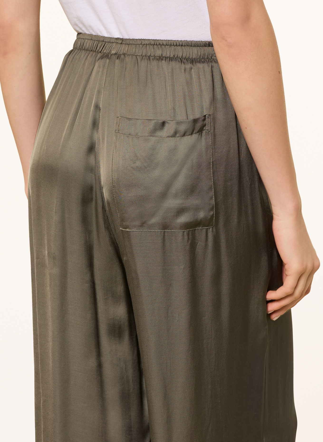 American Vintage Satijnen broek: OLIJF