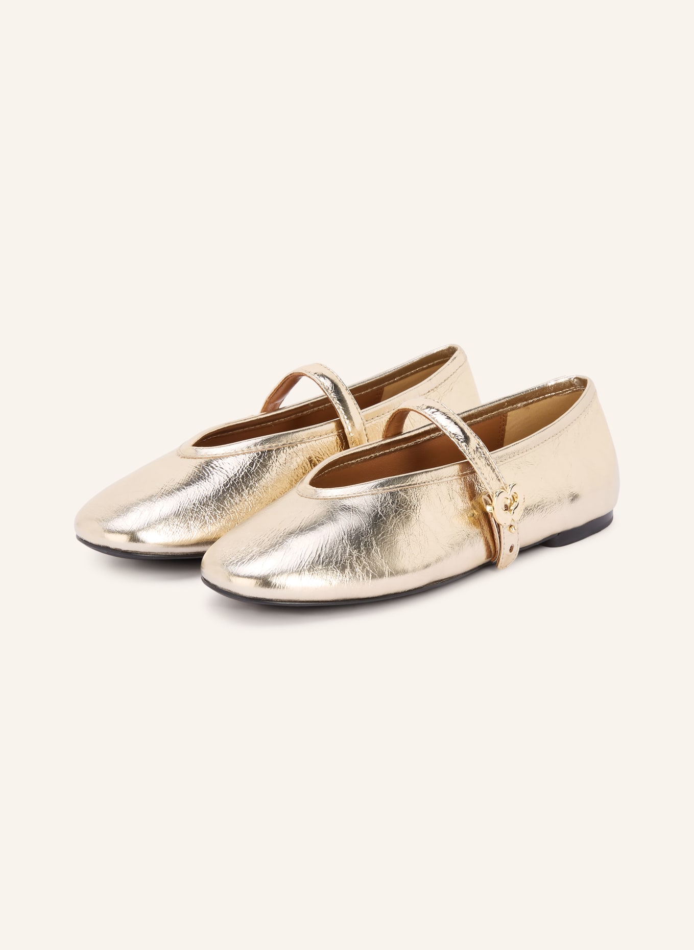 maje Mary-Jane-Ballerinas: GOLD