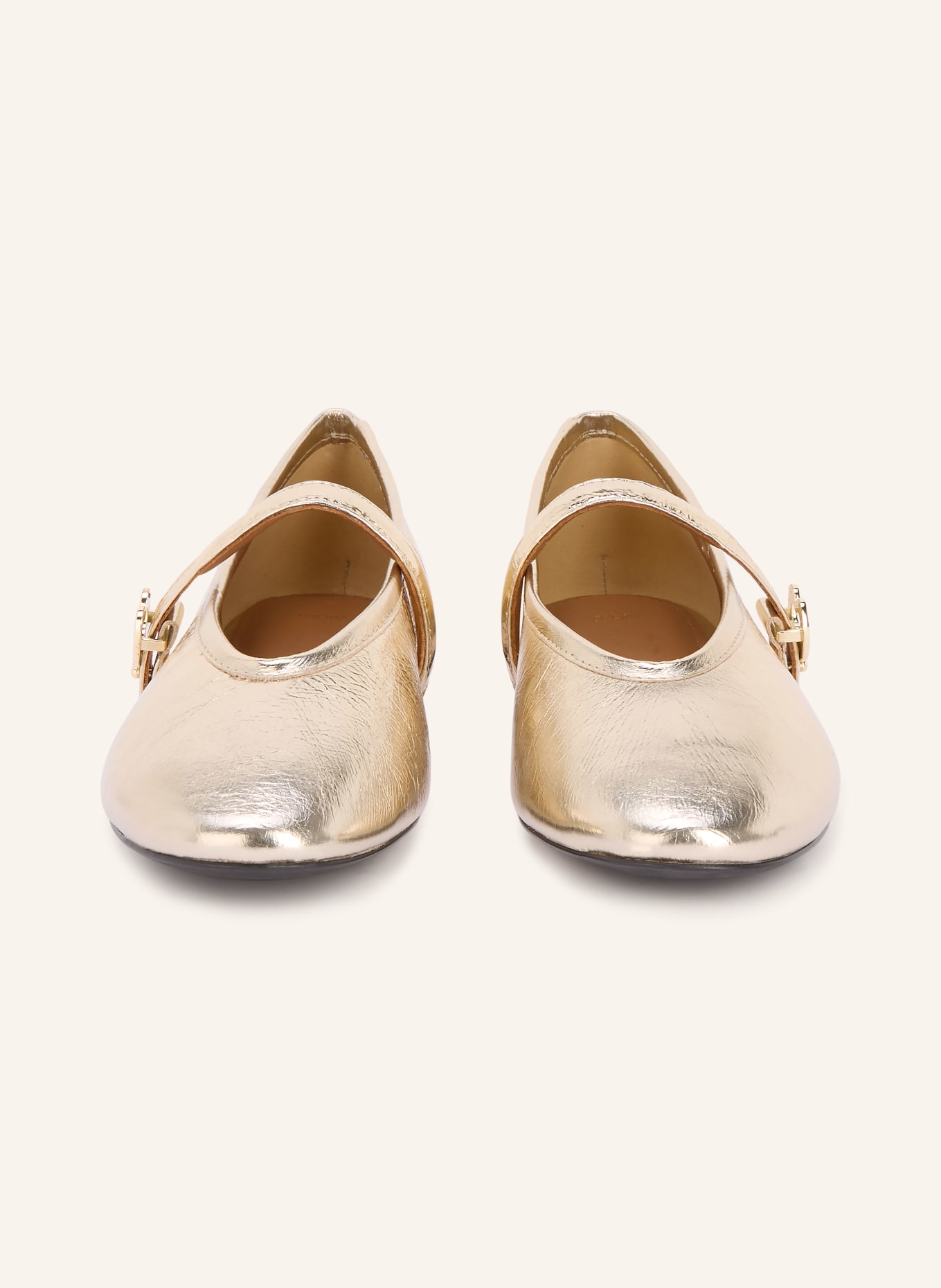 maje Mary-Jane-Ballerinas: GOLD