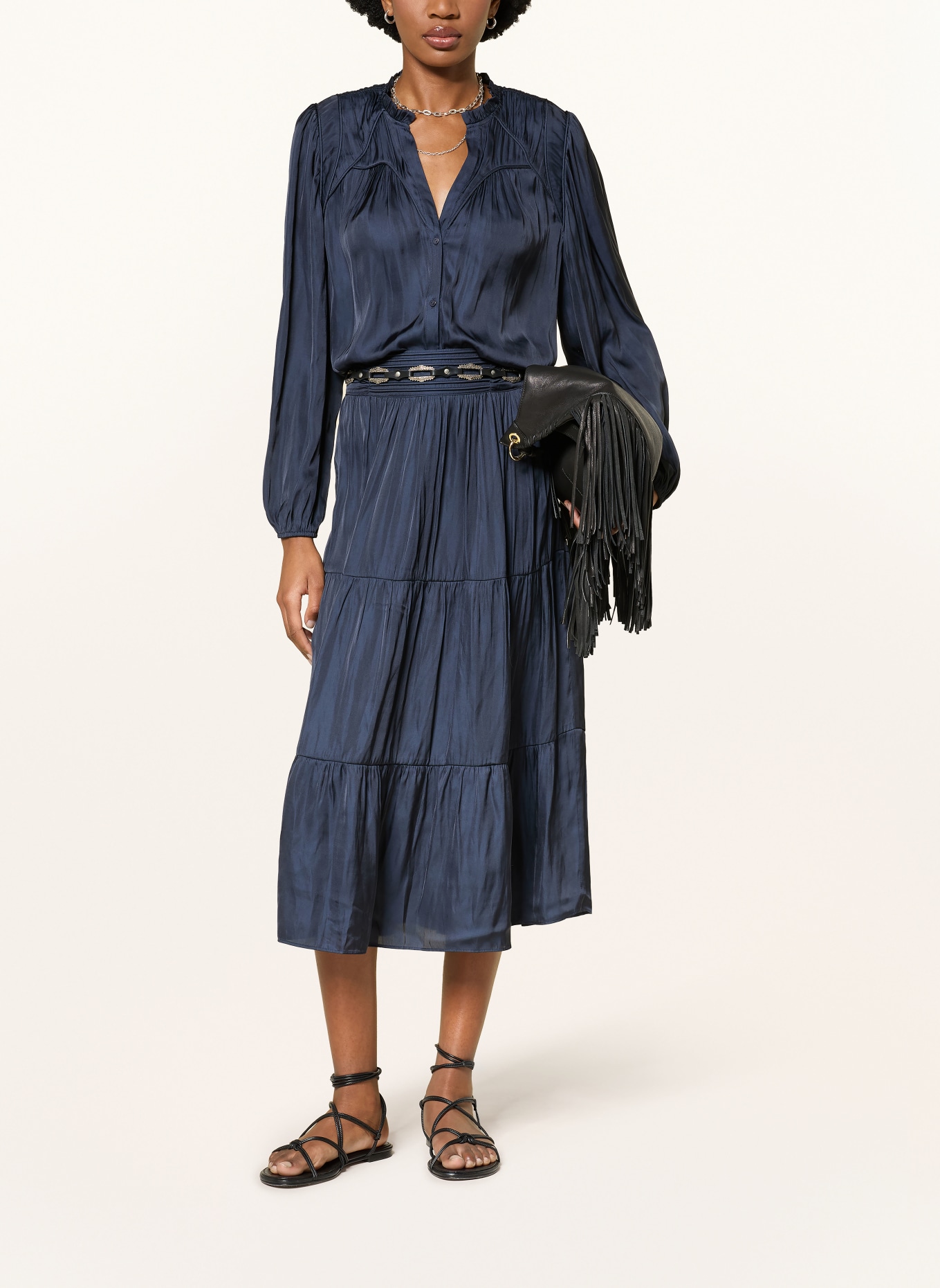 ba&sh Satinbluse CESIRA: DUNKELBLAU