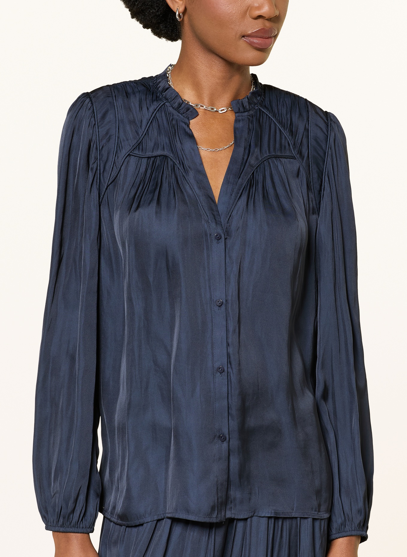 ba&sh Satinbluse CESIRA: DUNKELBLAU