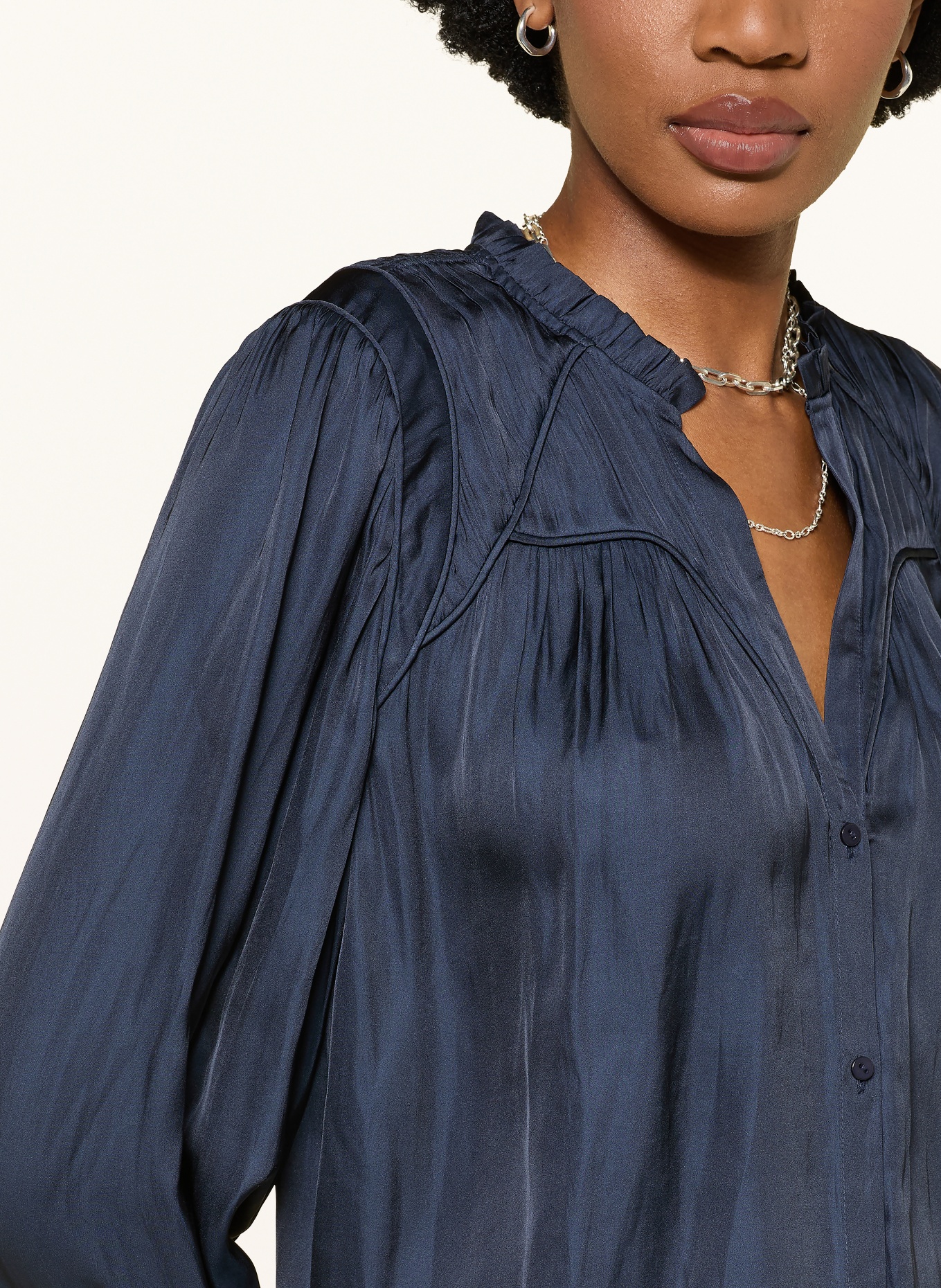 ba&sh Satinbluse CESIRA: DUNKELBLAU