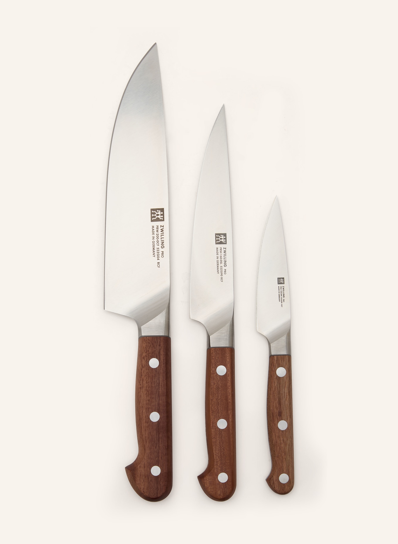 ZWILLING 3-tlg. Messer-Set: DUNKELBRAUN / SILBER