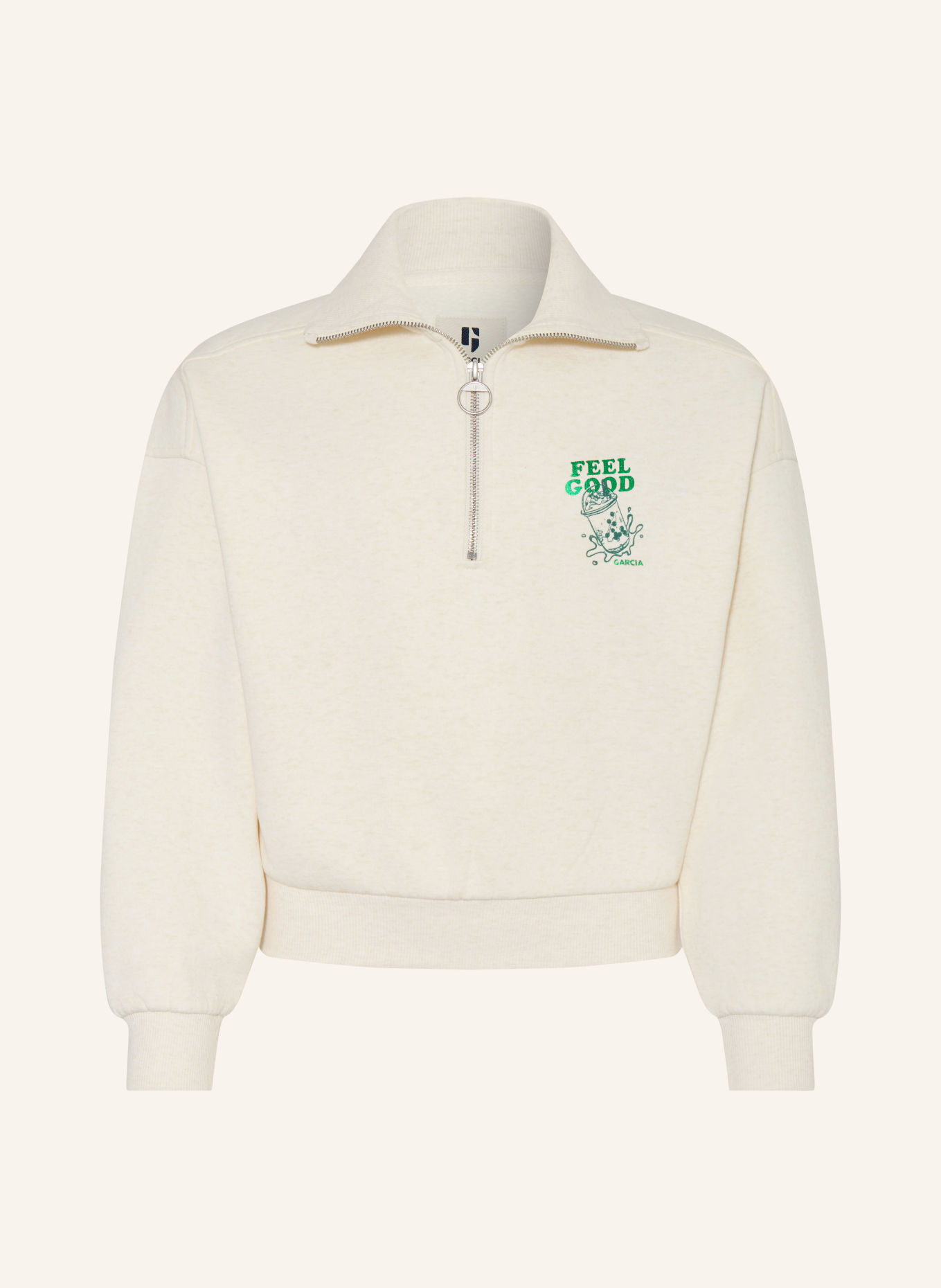 GARCIA Sweatshirt: ECRU / GREEN