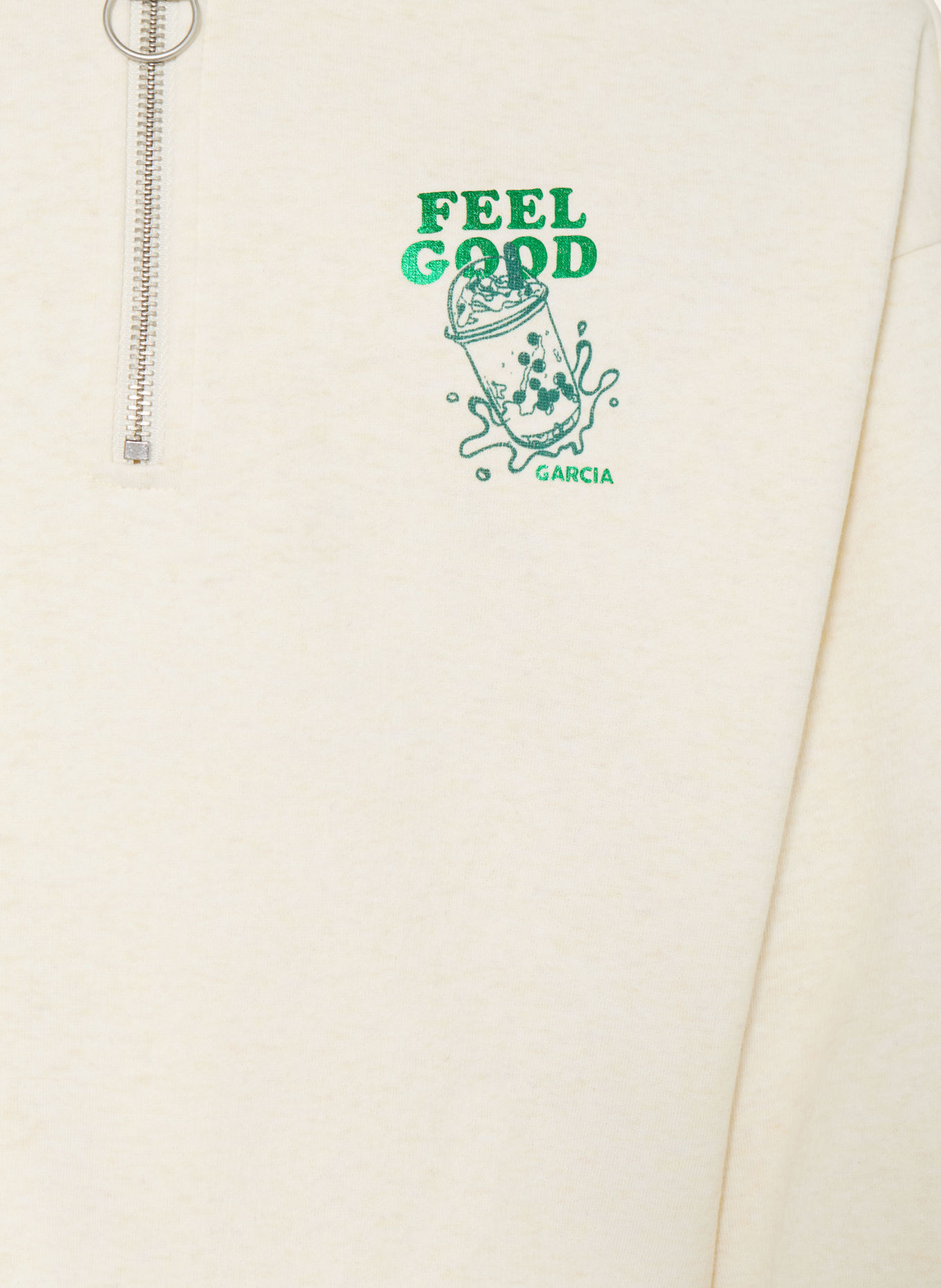 GARCIA Sweatshirt: ECRU / GREEN