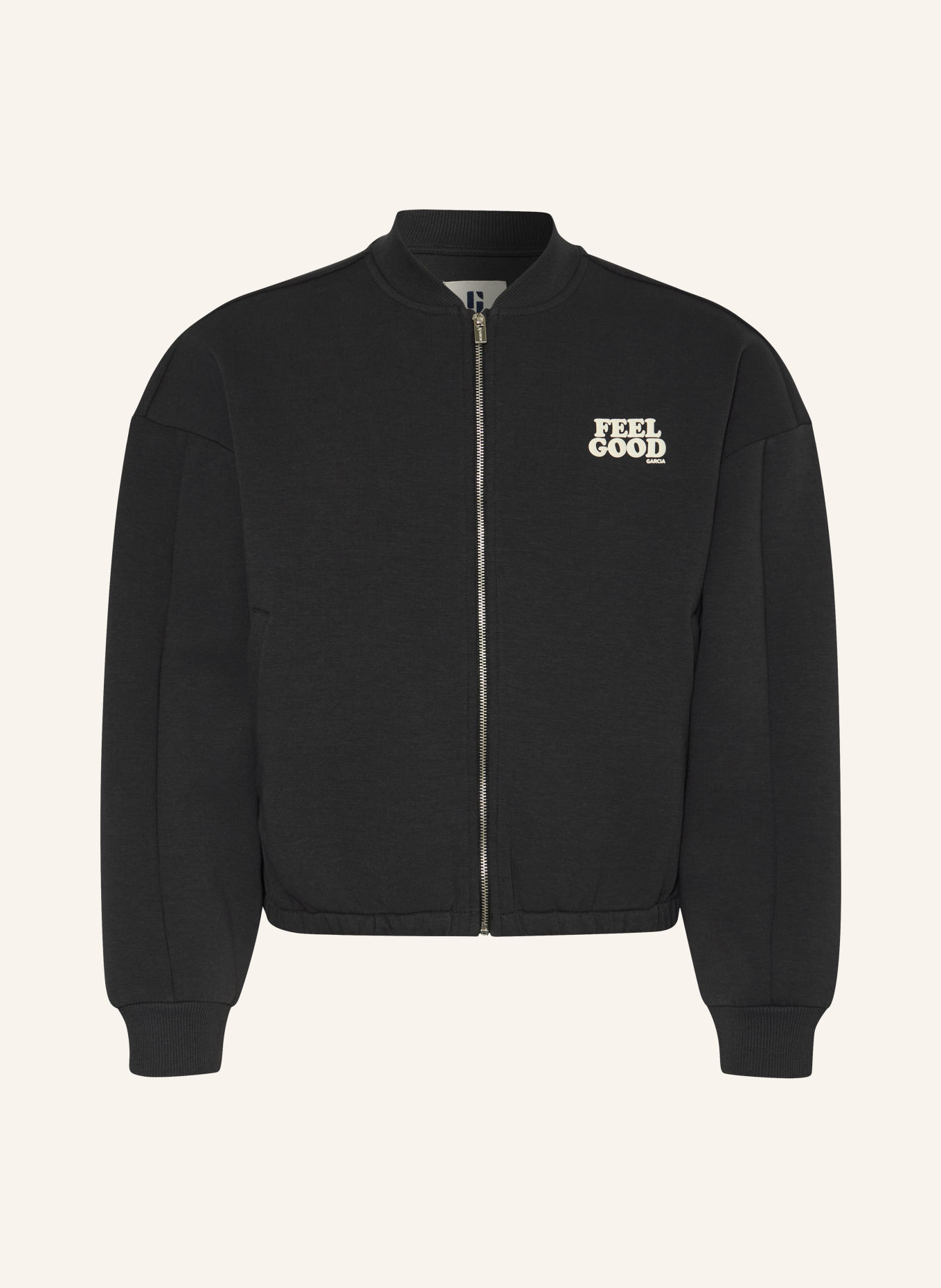 GARCIA Sweatshirt jacket: DARK GRAY / ECRU