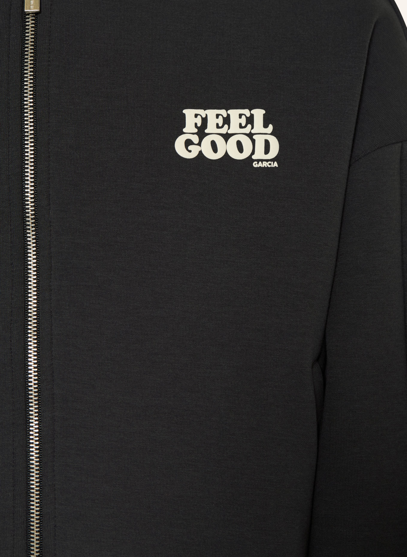 GARCIA Sweatshirt jacket: DARK GRAY / ECRU