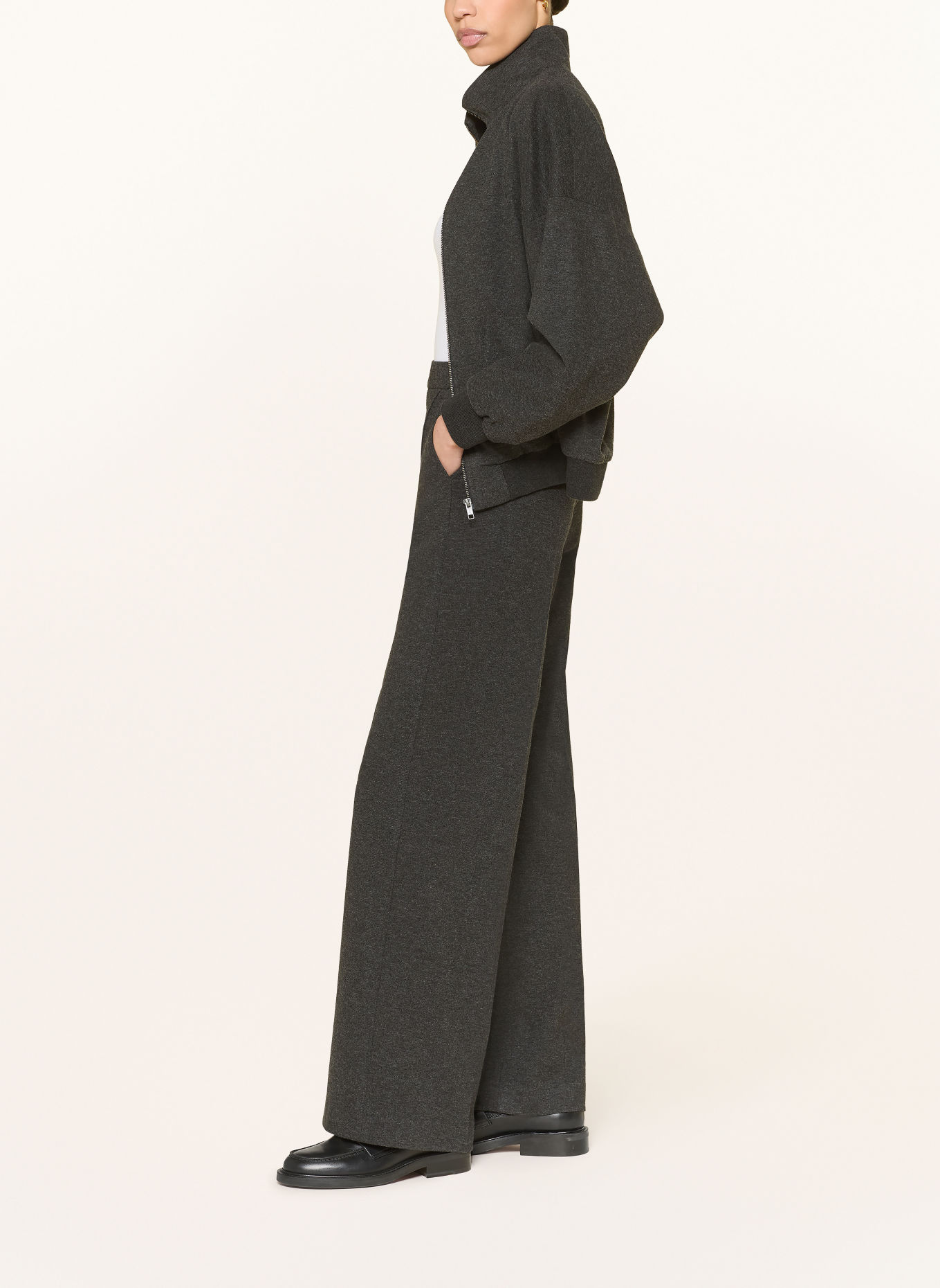 DRYKORN AWNING Jersey Trousers: DARK GRAY