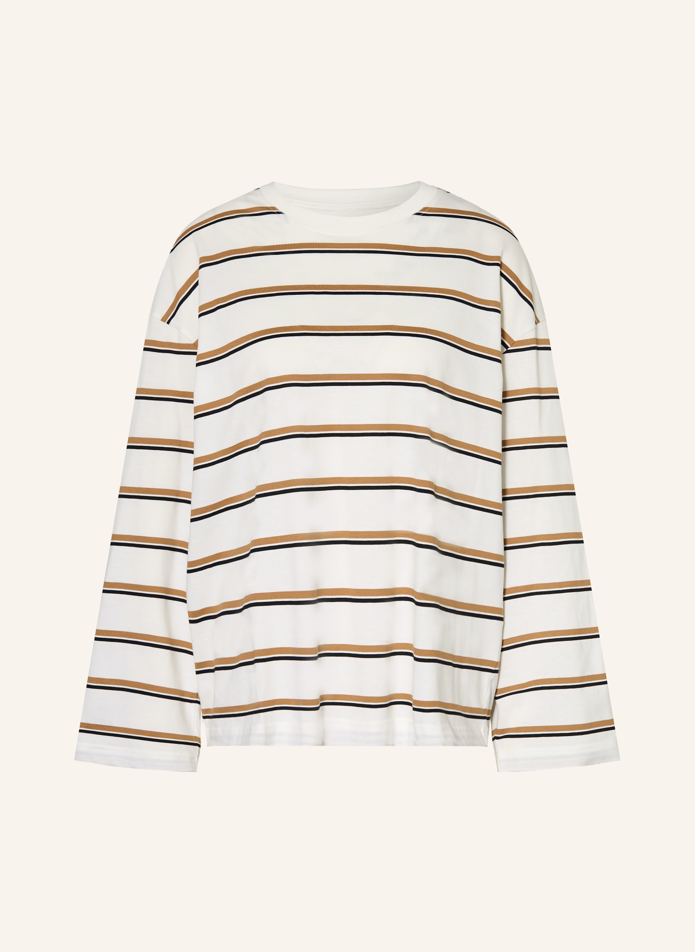 ARKET Longsleeve: WEISS / BRAUN / SCHWARZ