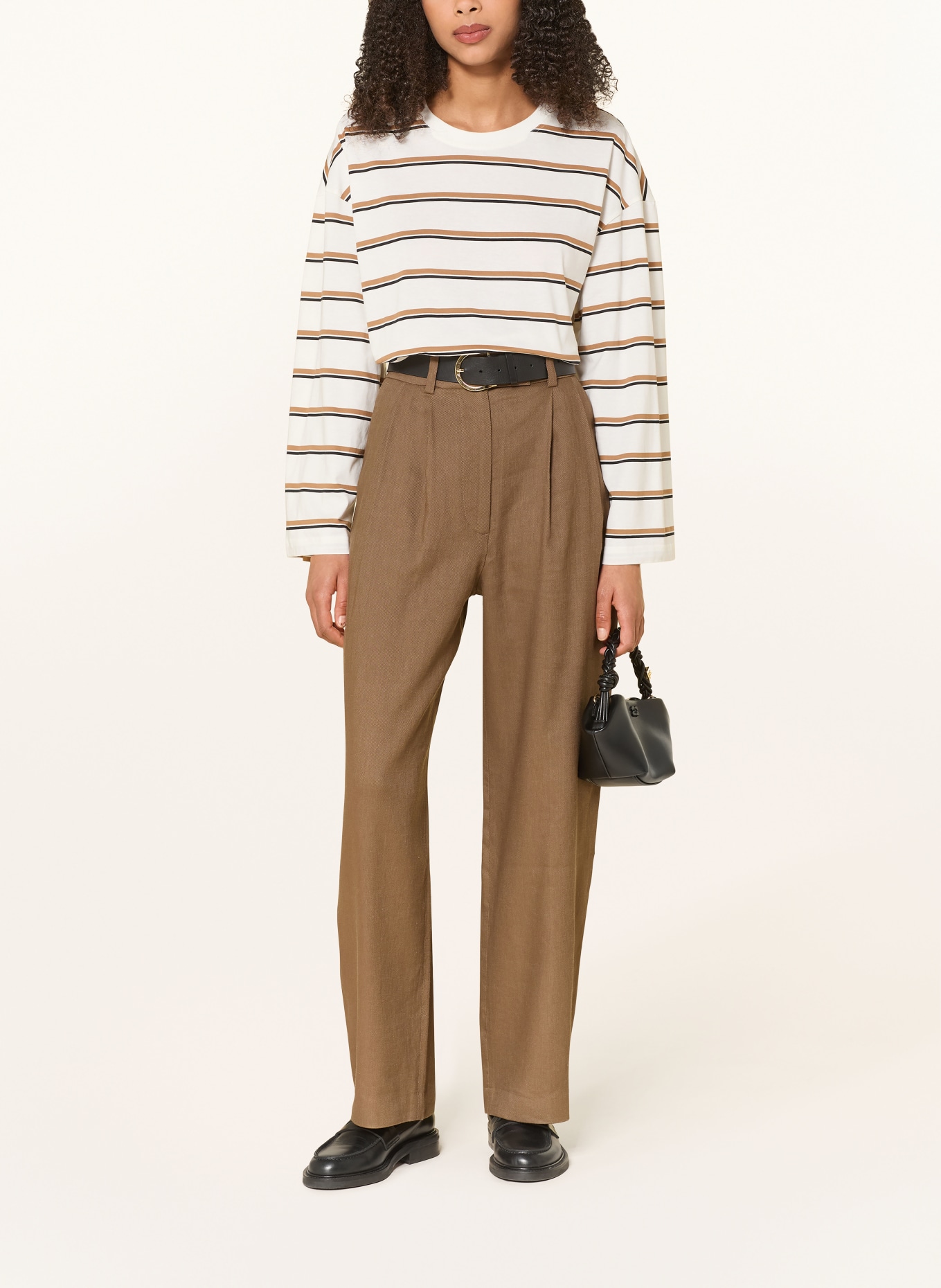 ARKET Longsleeve: WEISS / BRAUN / SCHWARZ