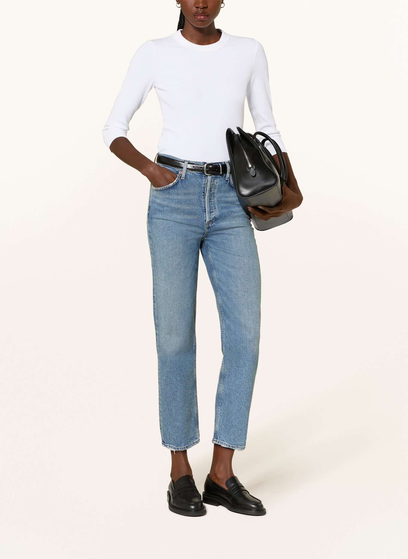 ARKET Shirt mit 3/4-Arm: WEISS