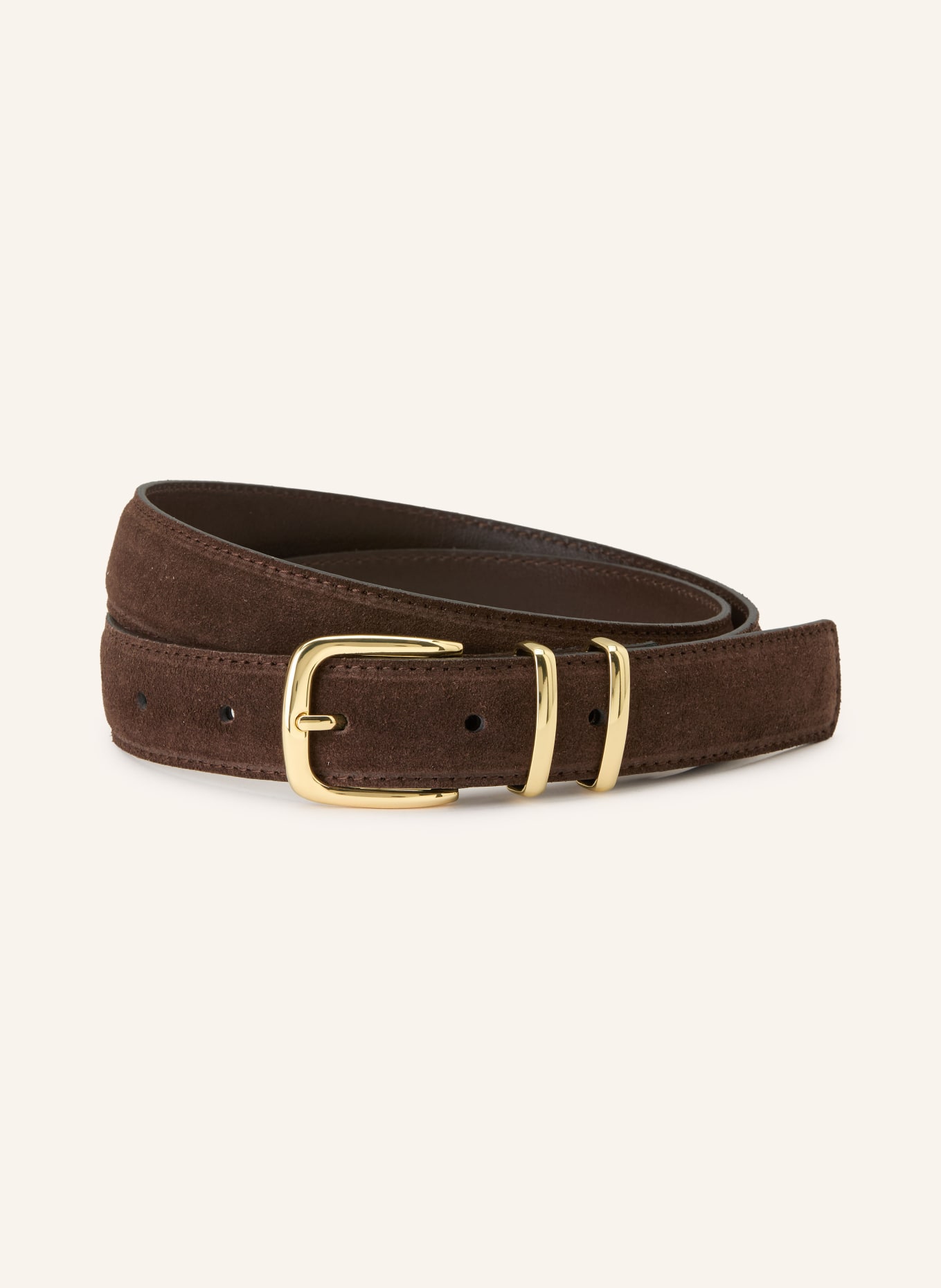 ARKET leather belt: DARK BROWN / GOLD