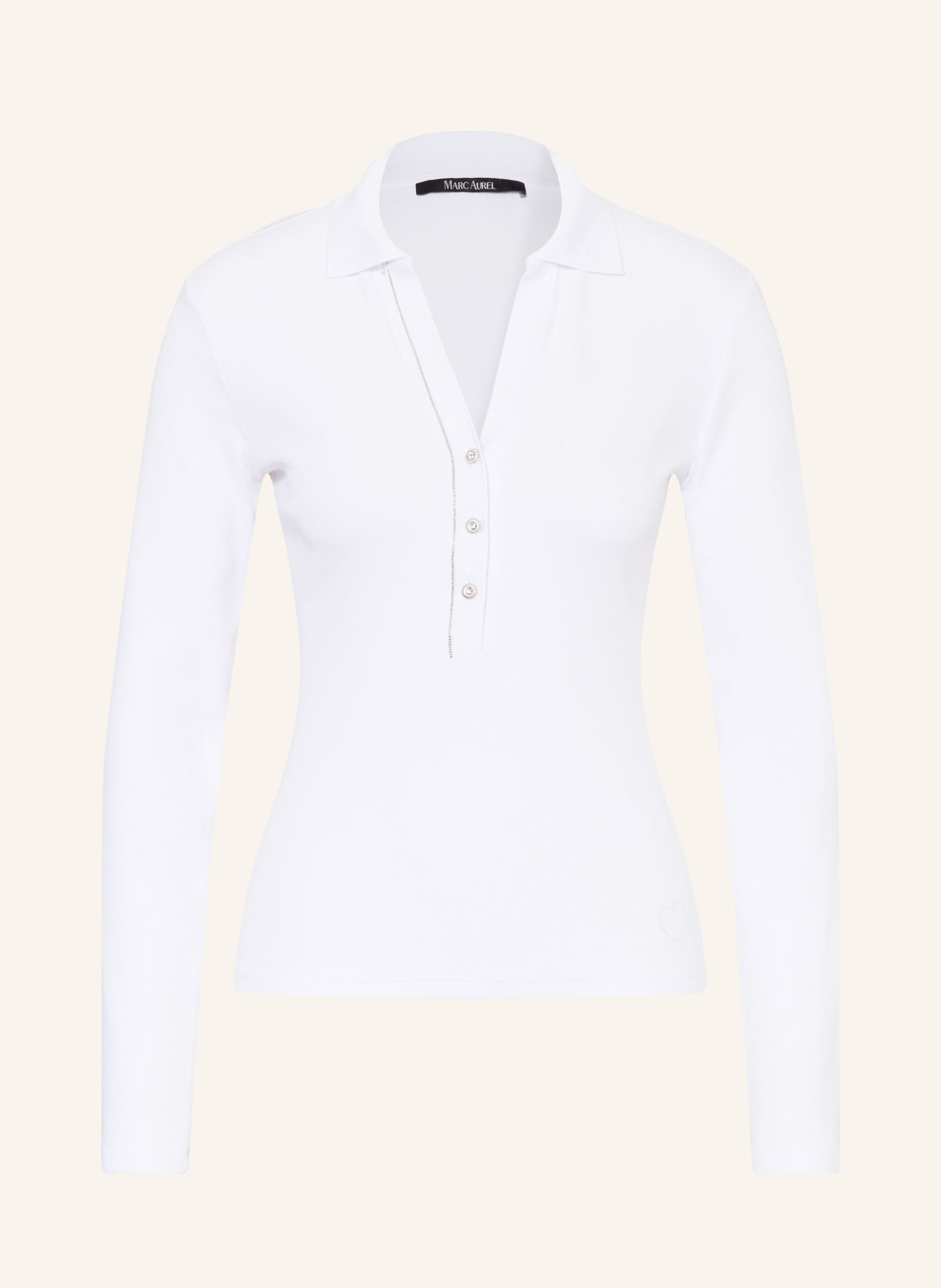 MARC AUREL Jersey-Poloshirt: WEISS