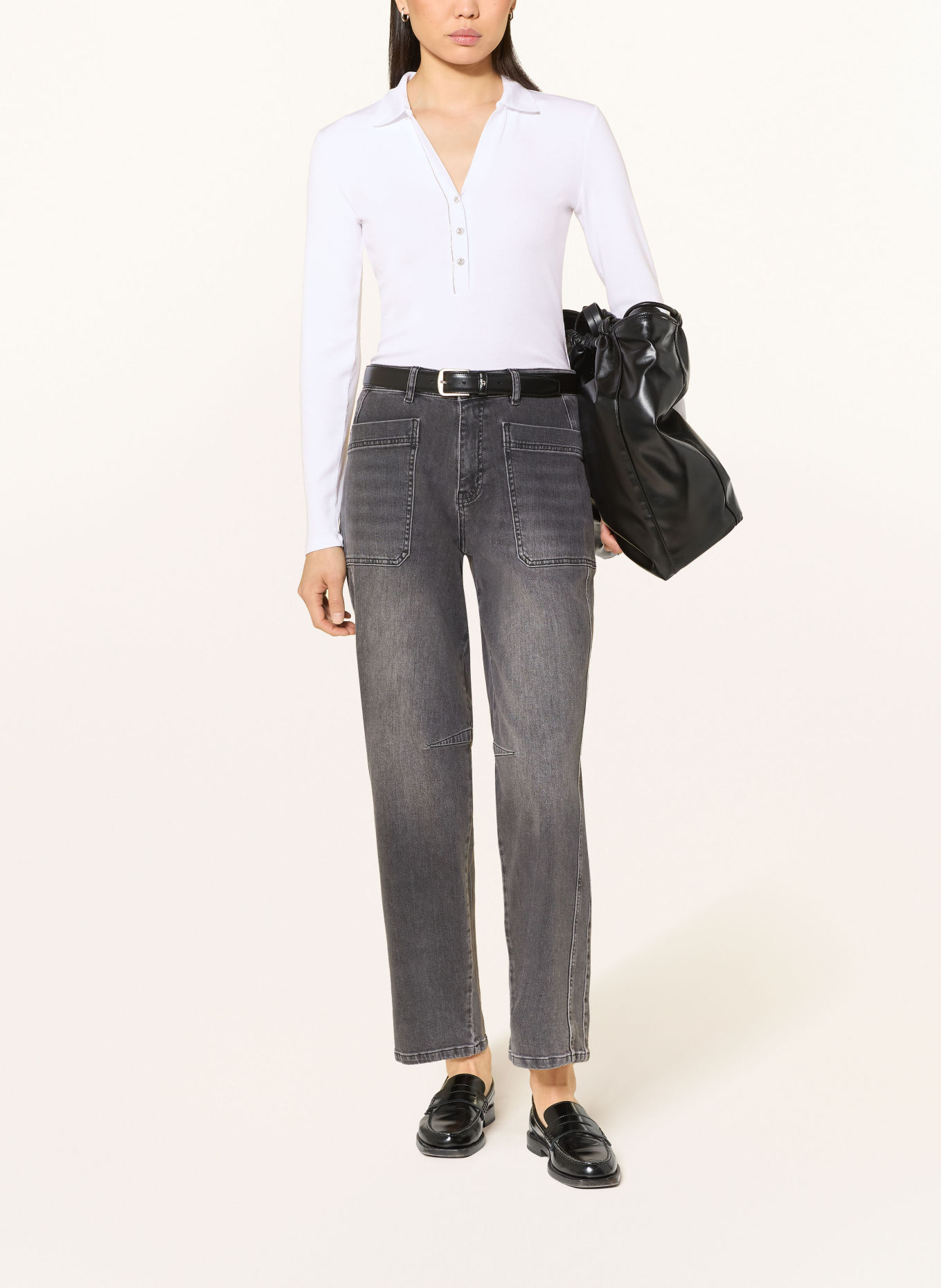 MARC AUREL Jersey-Poloshirt: WEISS