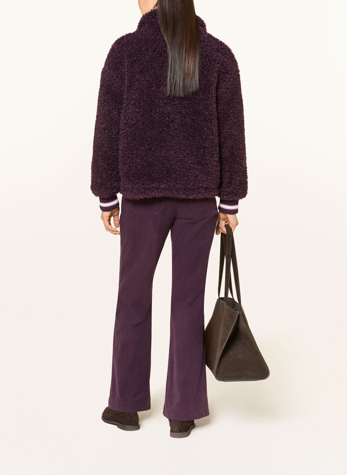 MARC AUREL Teddyfell-Jacke: DUNKELLILA