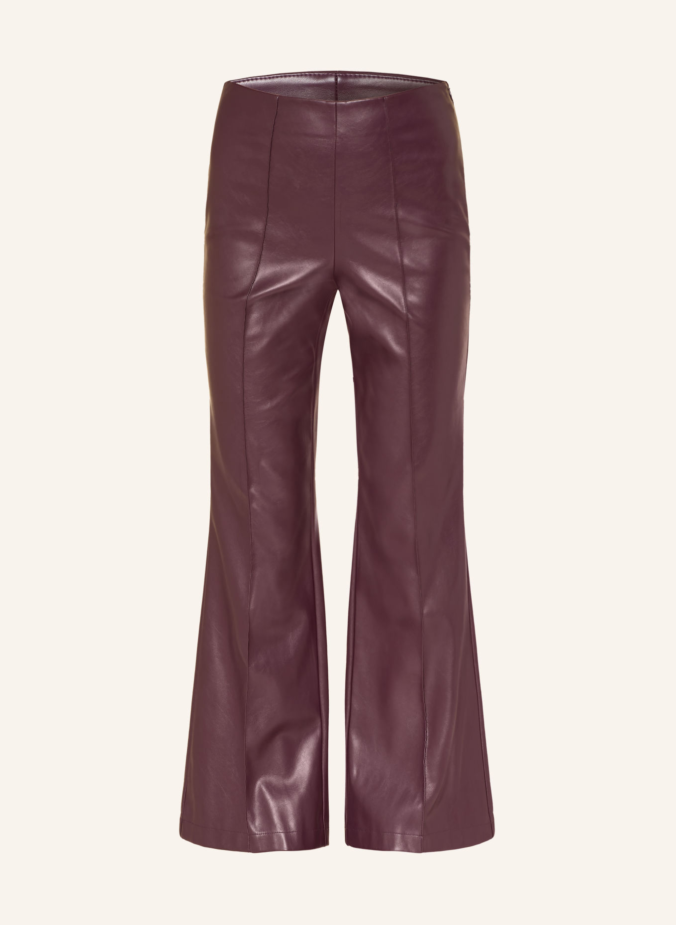 MARC AUREL Bootcut-Hose in Lederoptik: DUNKELLILA