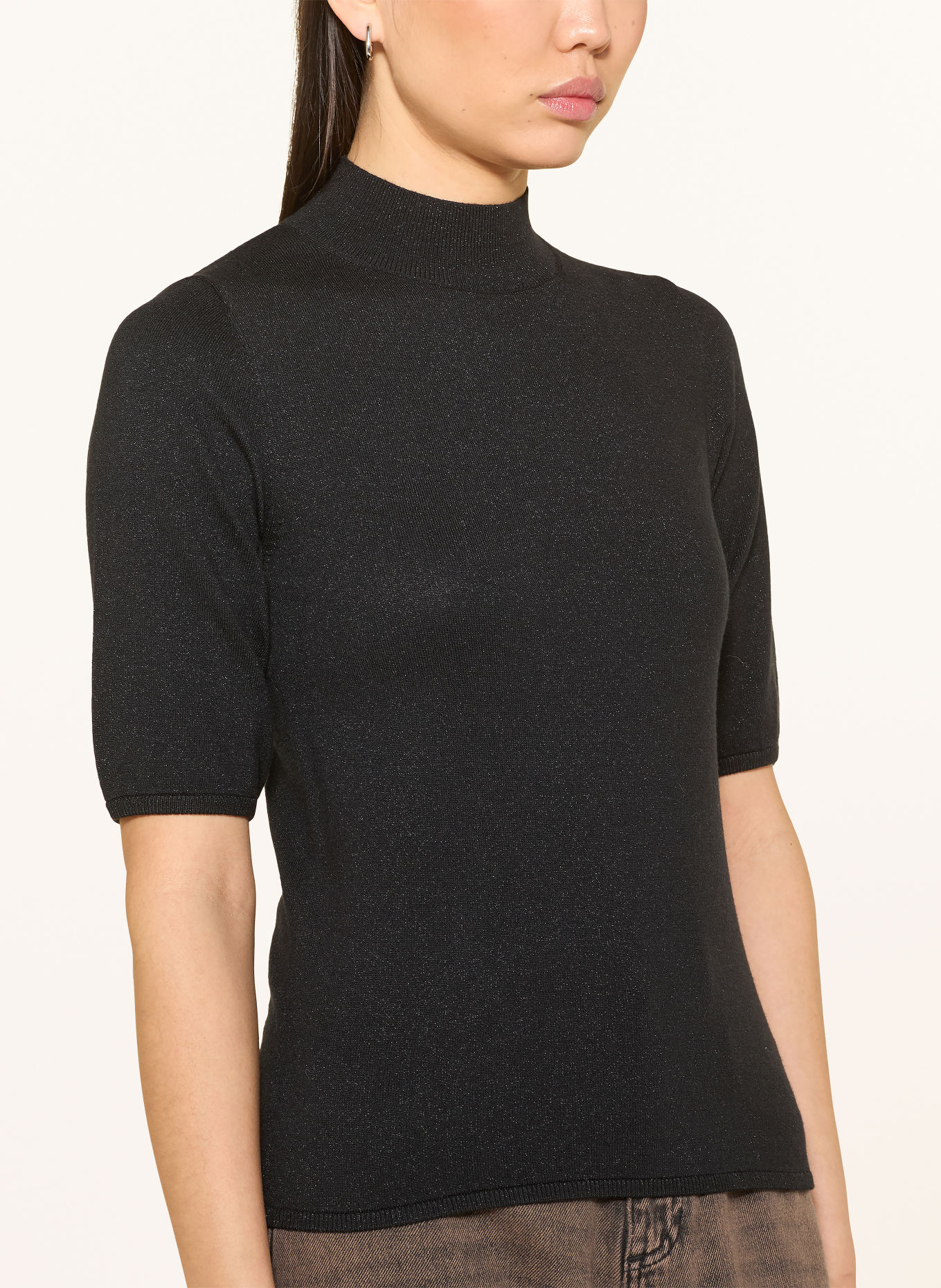 MARC AUREL Strickshirt mit Glitzergarn: SCHWARZ