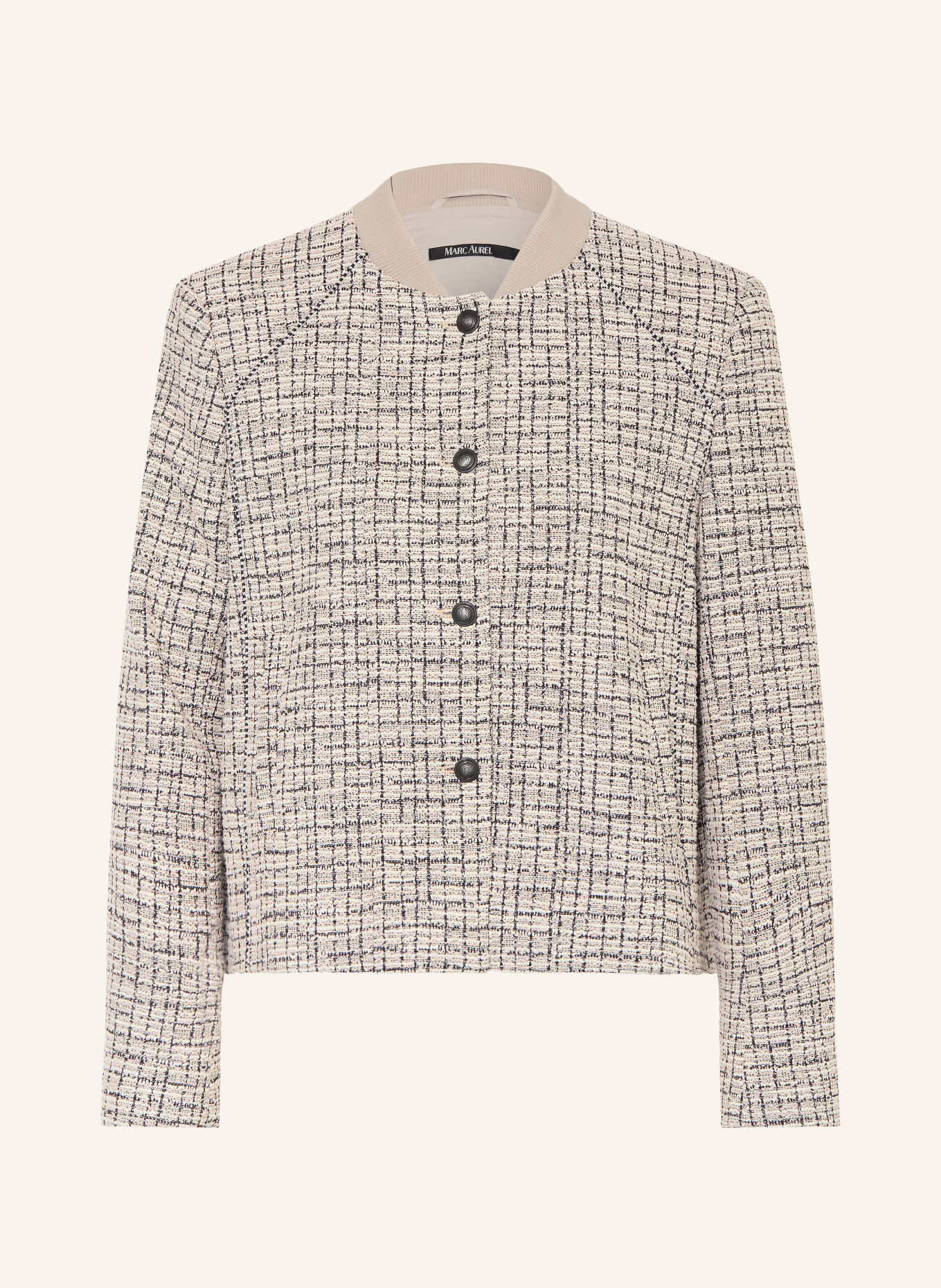 MARC AUREL Kassejakke i bouclé med glimmergarn: CREME / ROSÉ / SORT