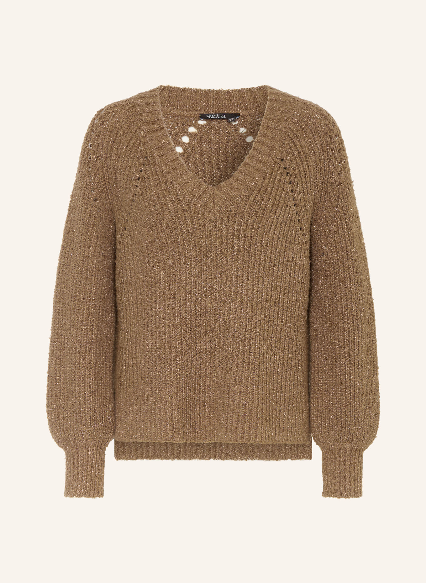 MARC AUREL Pullover mit Glitzergarn: TAUPE
