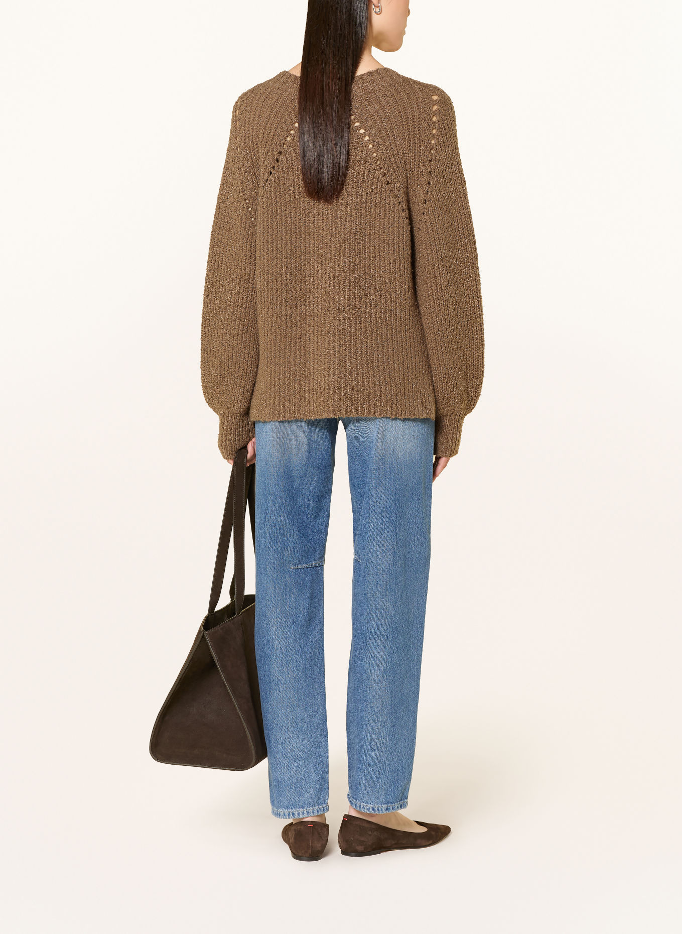 MARC AUREL Pullover mit Glitzergarn: TAUPE